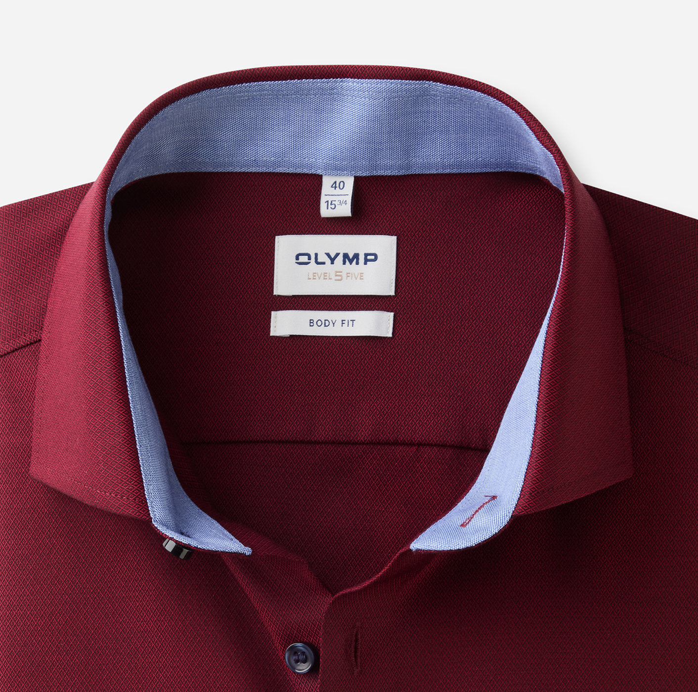 Olymp miesten kauluspaita Level Five Body Fit, viininpunainen