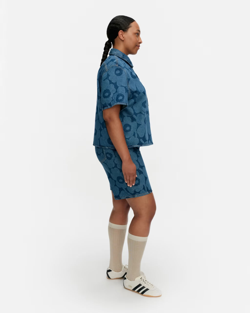 Marimekko naisten farkkupaita Maridenim Kuvata Unikko, sininen kuosi