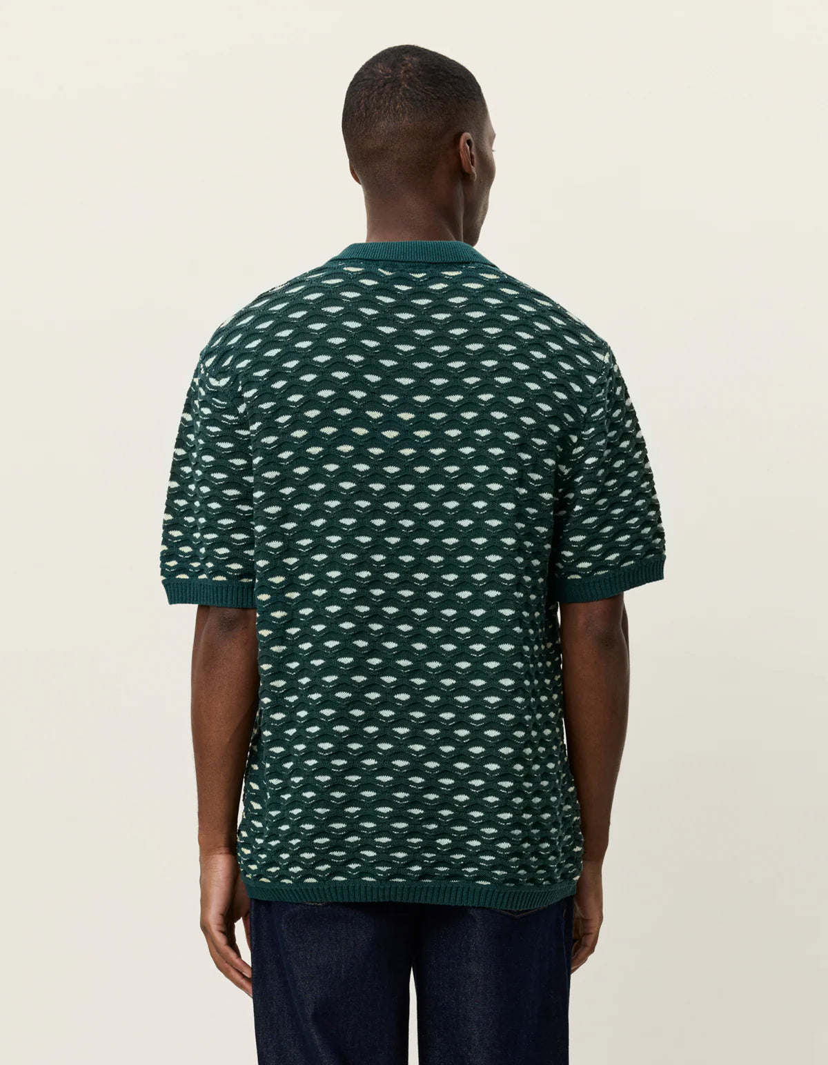 Les Deux miesten paita Esmay Shell Knitted Polo, vihreä