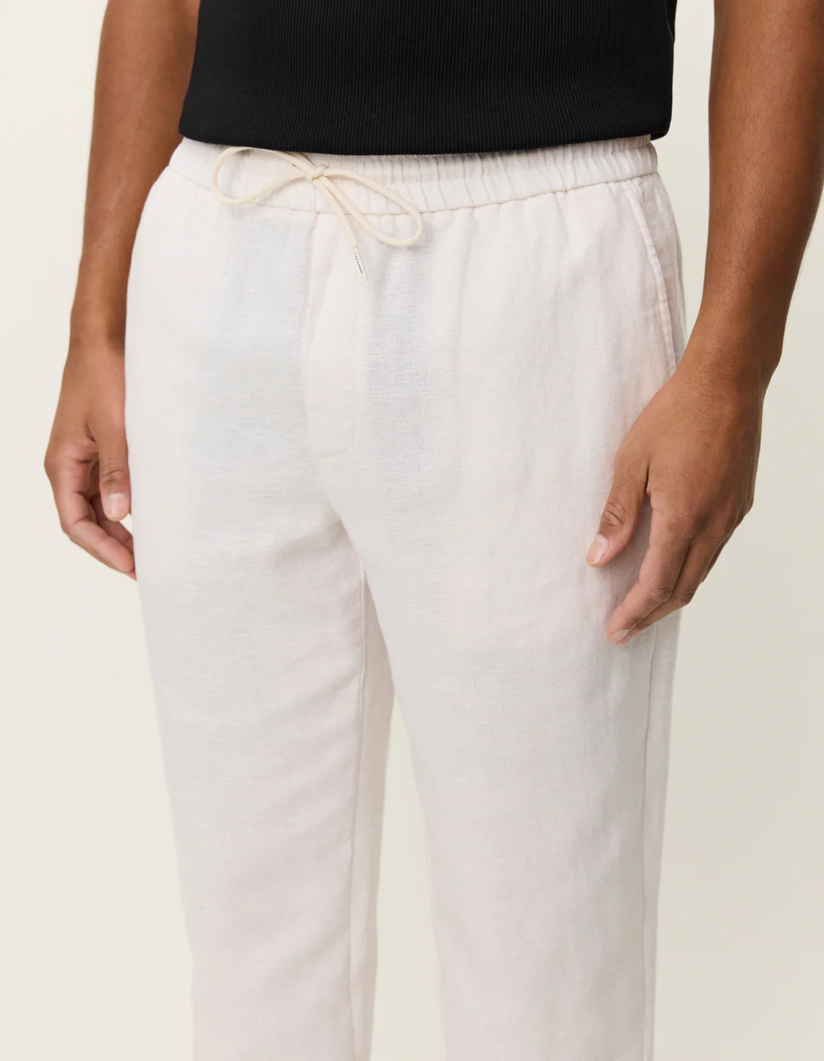 Les Deux miesten housut Patrick Linen Pants, valkoinen