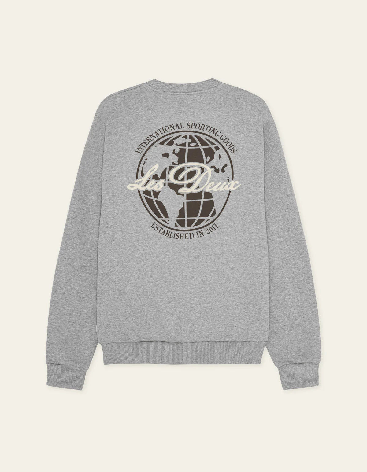 Les Deux miesten collegepaita Ben Globe Sweatshirt, vaaleanharmaa