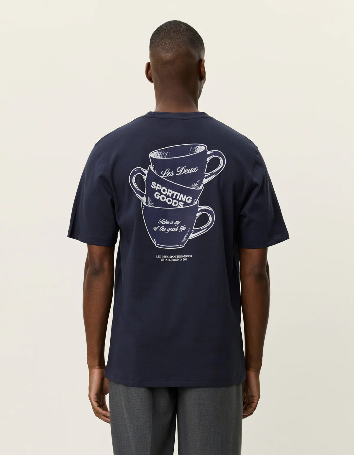 Les Deux miesten t-paita Ben Coffee Artist T-shirt, tummansininen