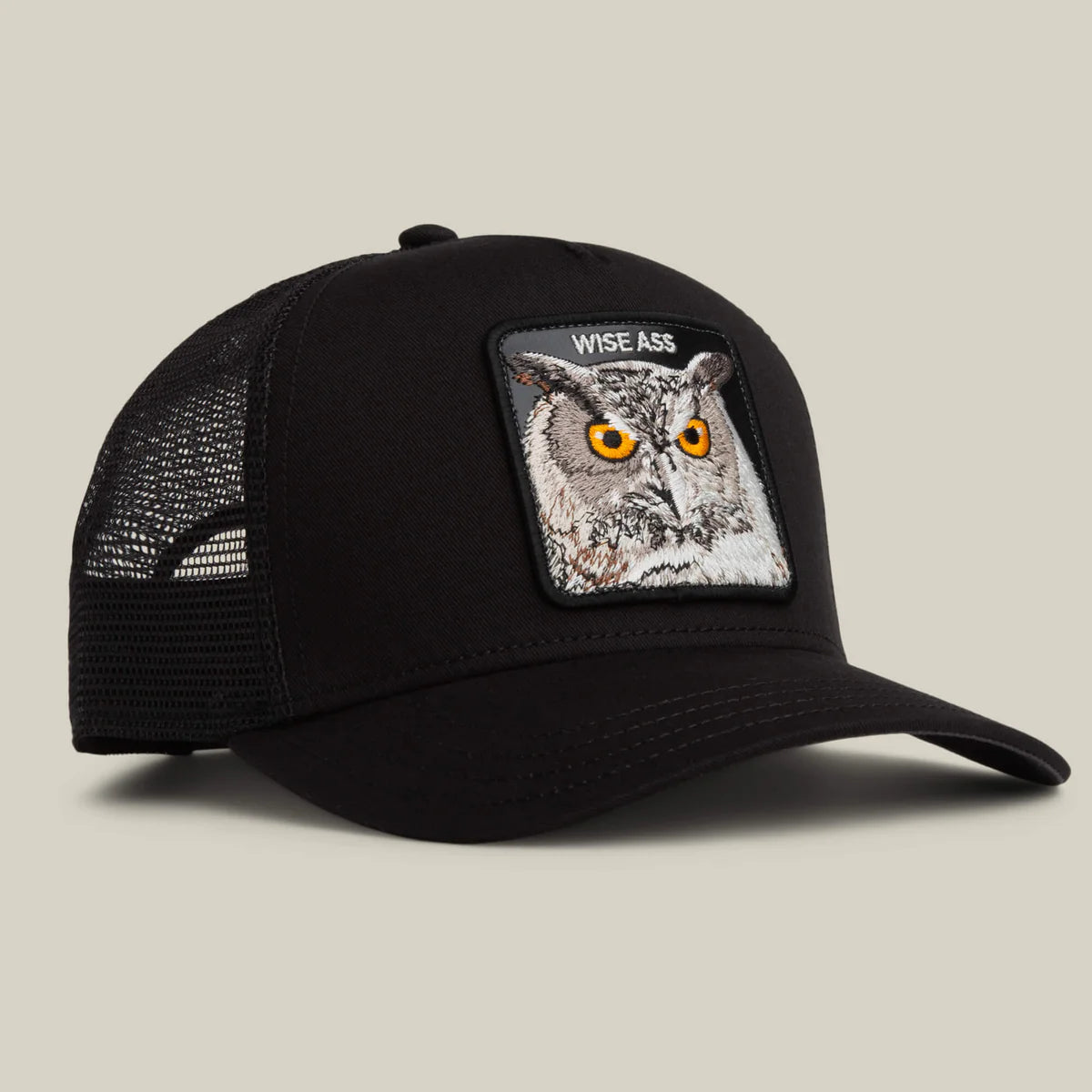 Goorin Bros lippis Wise Ass Owl Trucker, musta