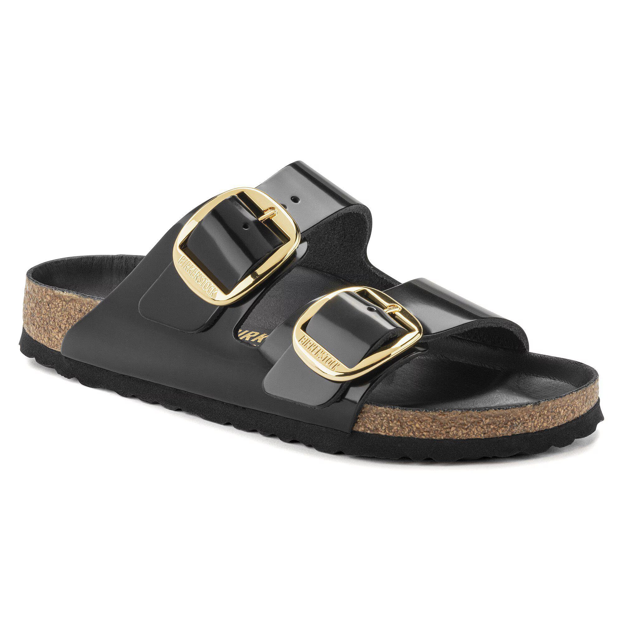 Birkenstock naisten sandaalit Arizona Big Buckle Leather Patent, musta