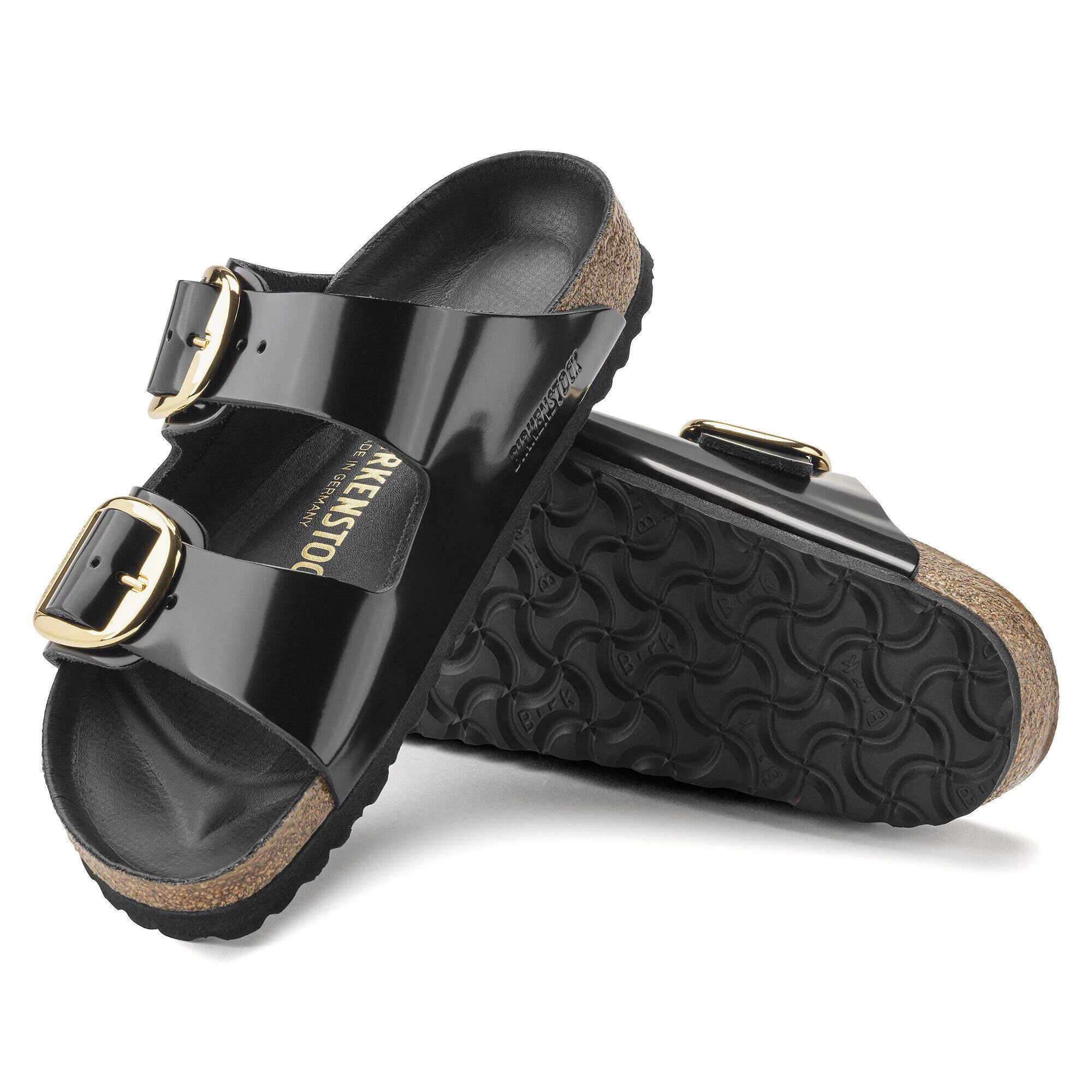 Birkenstock naisten sandaalit Arizona Big Buckle Leather Patent, musta