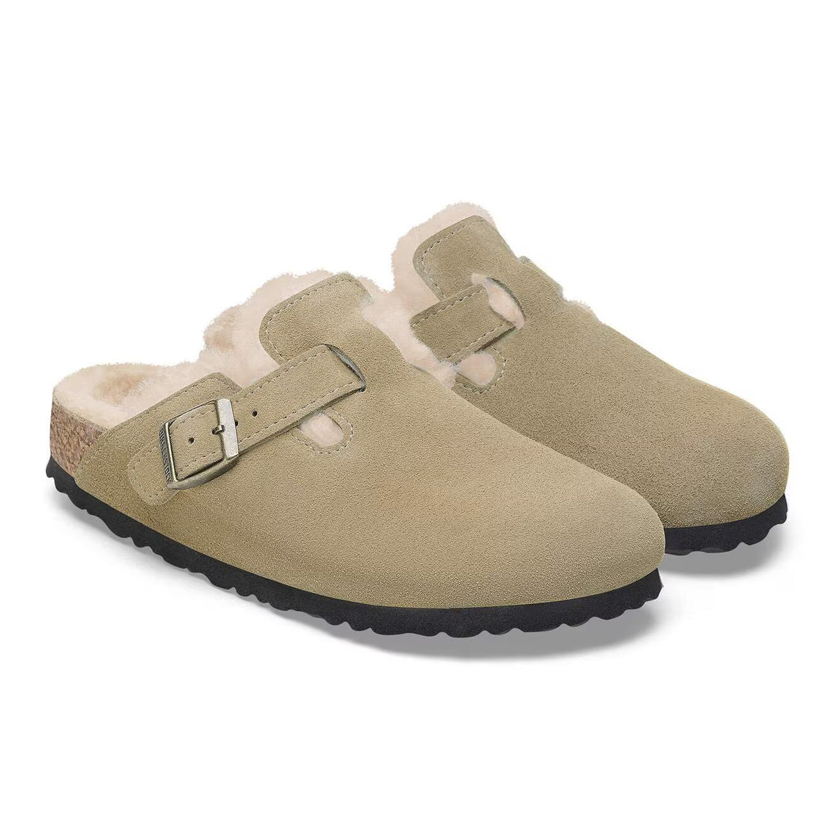 Birkenstock naisten kengät Boston Shearling Narrow, harmaanruskea