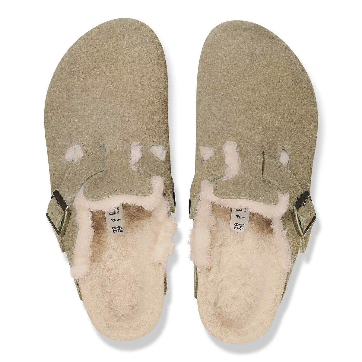 Birkenstock naisten kengät Boston Shearling Narrow, harmaanruskea