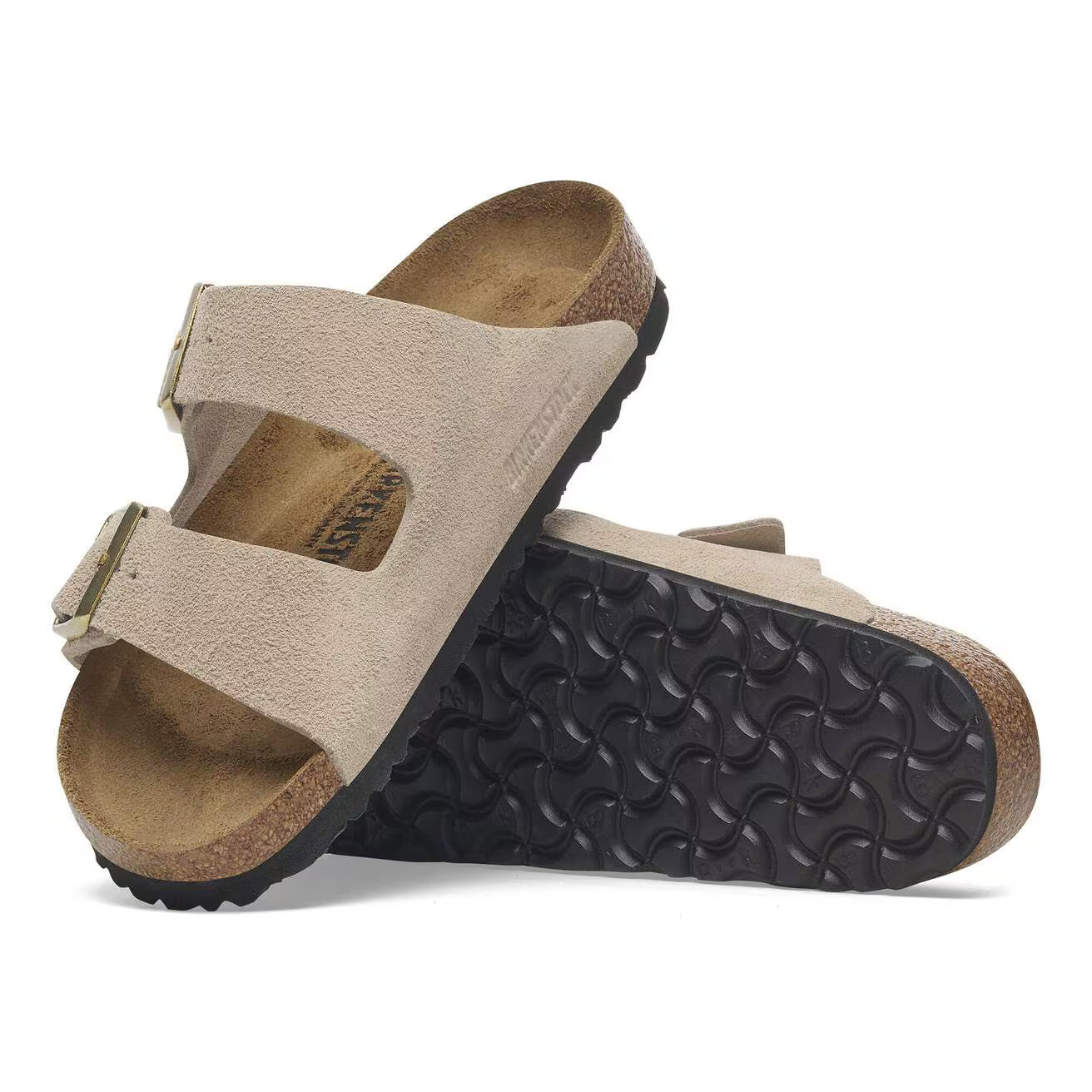 Birkenstock unisex sandaalit Arizona Narrow Suede Leather, sandcastle beige