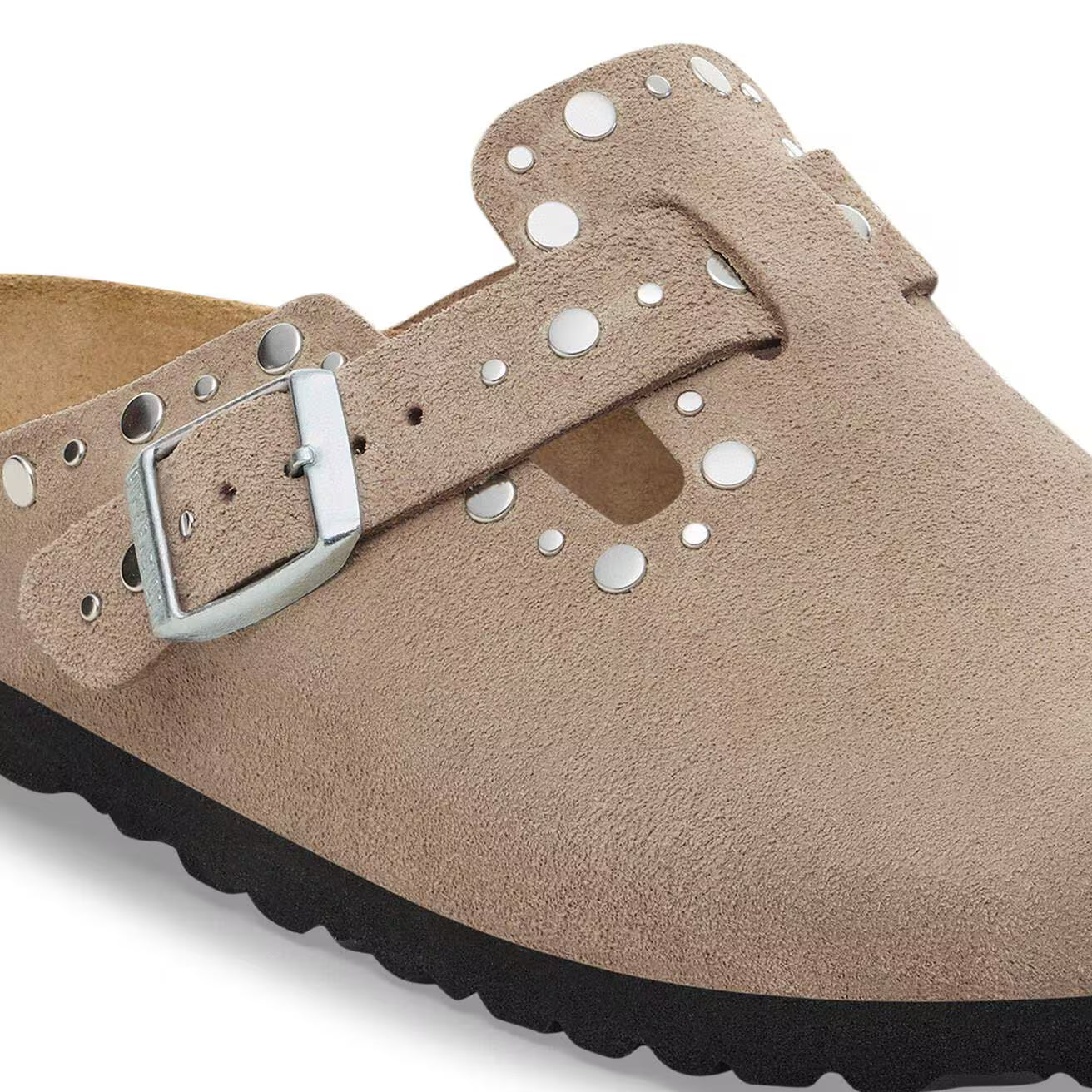 Birkenstock naisten pistokkaat Boston Rivets, ruskeanharmaa