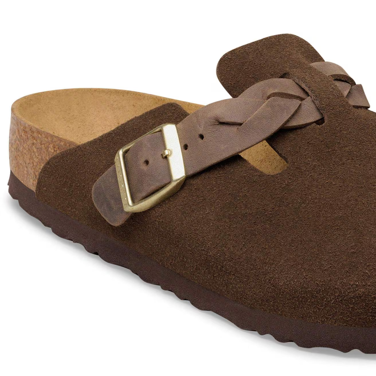 Birkenstock unisex pistokkaat Boston Narrow Suede Leather, Tummanruskea