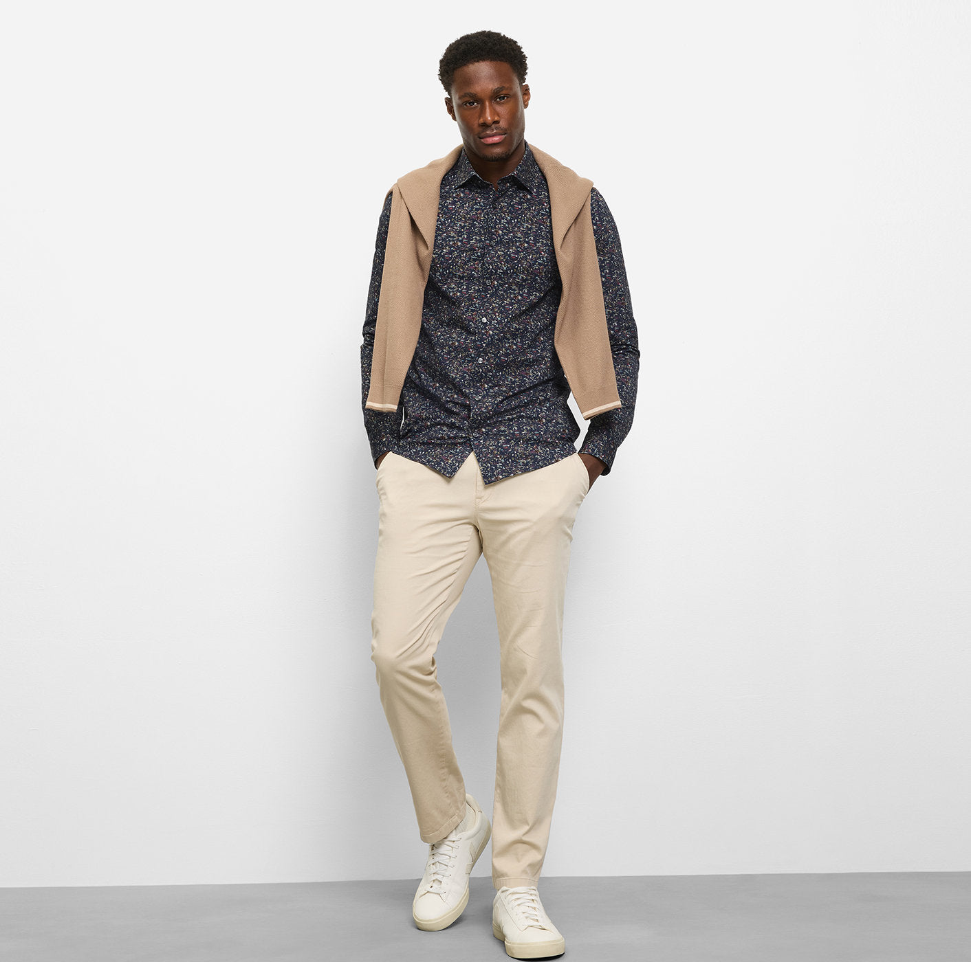 Olymp miesten kauluspaita 24/SEVEN – LEVELFIVE BODY FIT JERSEY, sininen kuosi