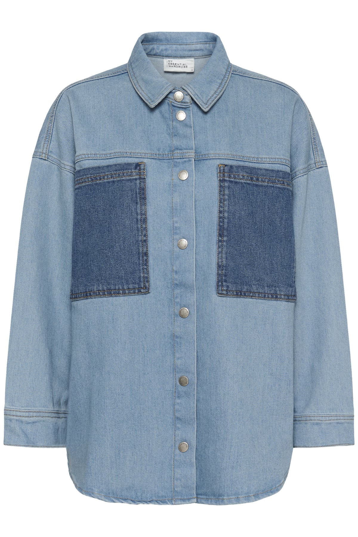 My Essential Wardrobe naisten paitatakki MWMazie 139 Boxy Mix Shirt, sininen