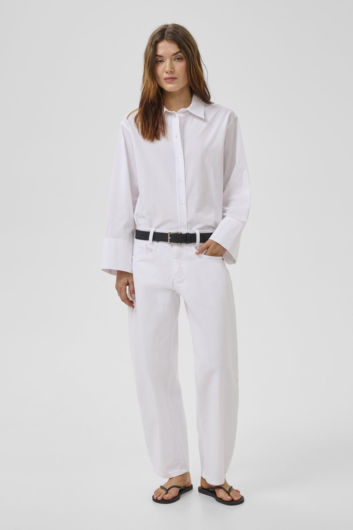 My Essential Wardrobe naisten paitapusero Sunna Boxy Shirt, valkoinen