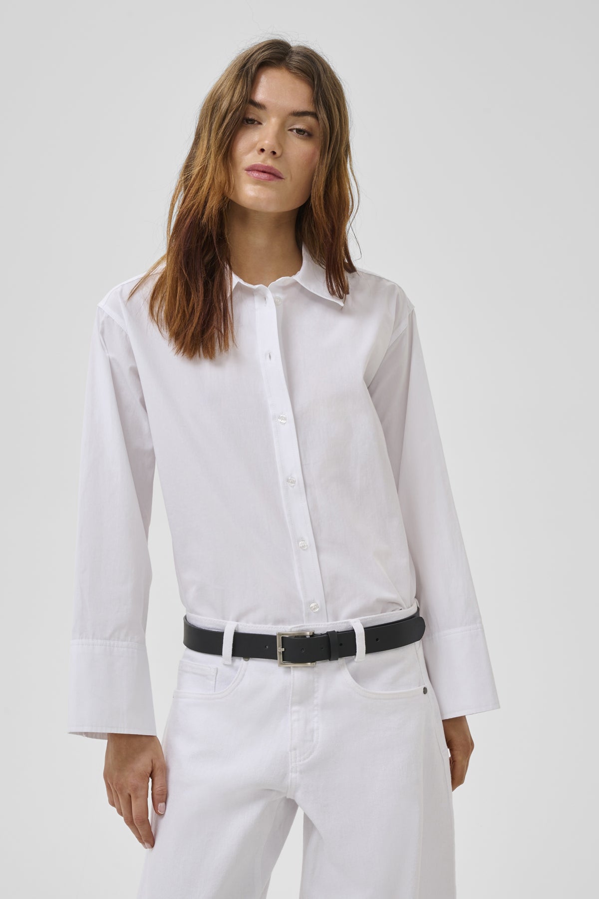 My Essential Wardrobe naisten paitapusero Sunna Boxy Shirt, valkoinen