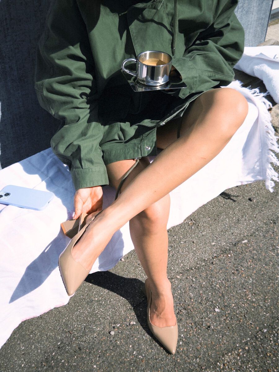 Bianco naisten avokkaat Biamaralyn Slingback Heel Patent, Beige