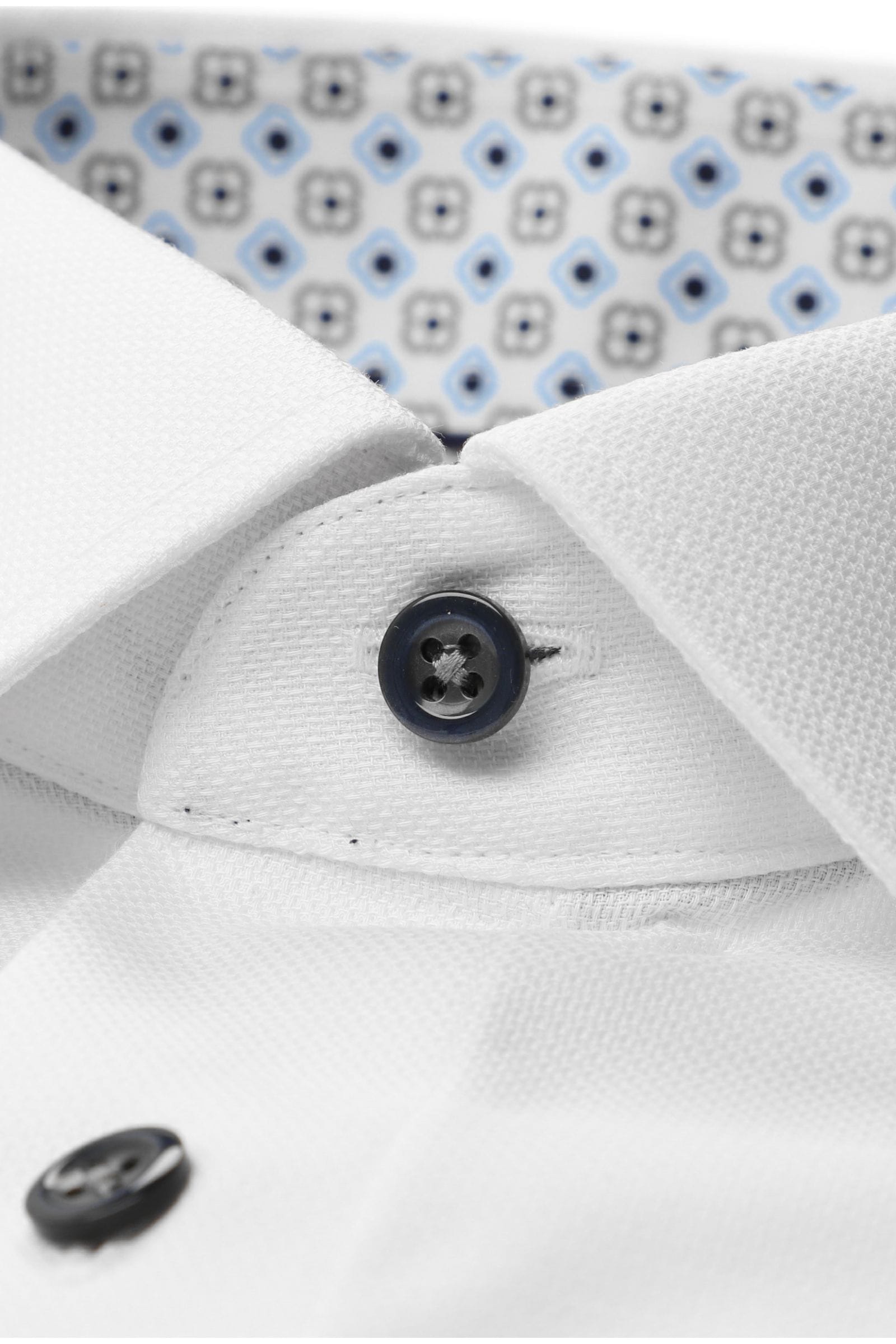 Olymp kauluspaita Luxor Modern Fit Contrast Print, valkoinen