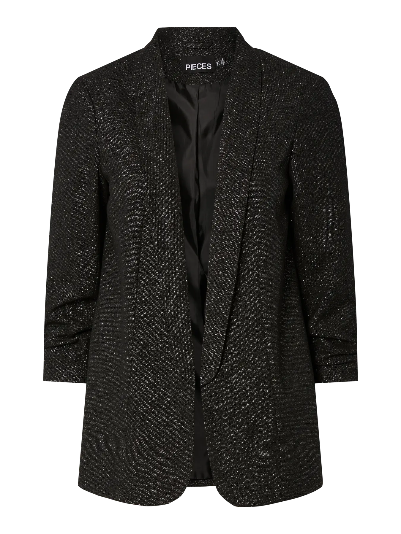 Pieces naisten bleiseri PCBOSELLA 3/4 GLITTER BLAZER NOOS, Black silver