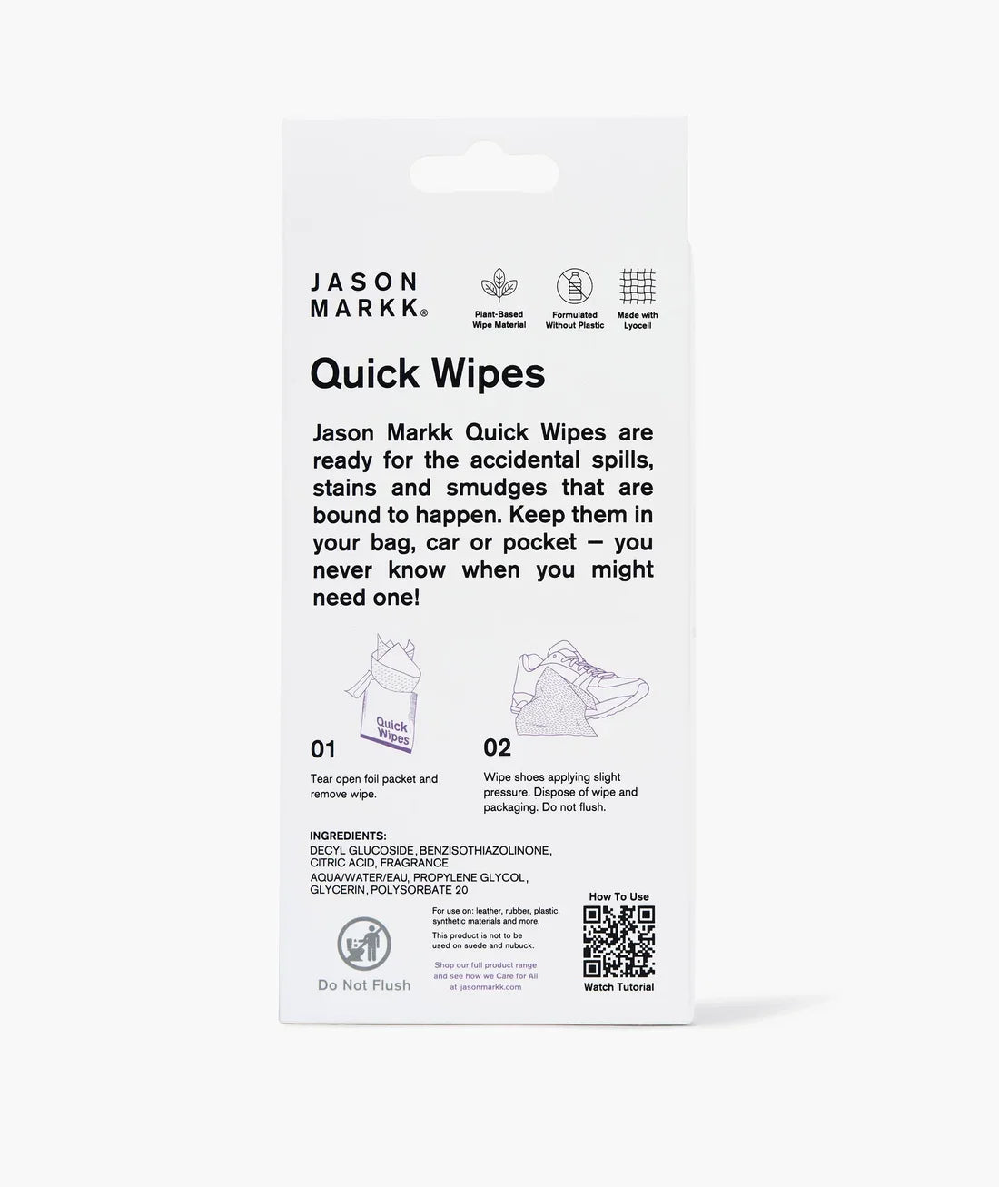 Jason Markk kenkien puhdistusliinat Shoe Cleaning Quick Wipes