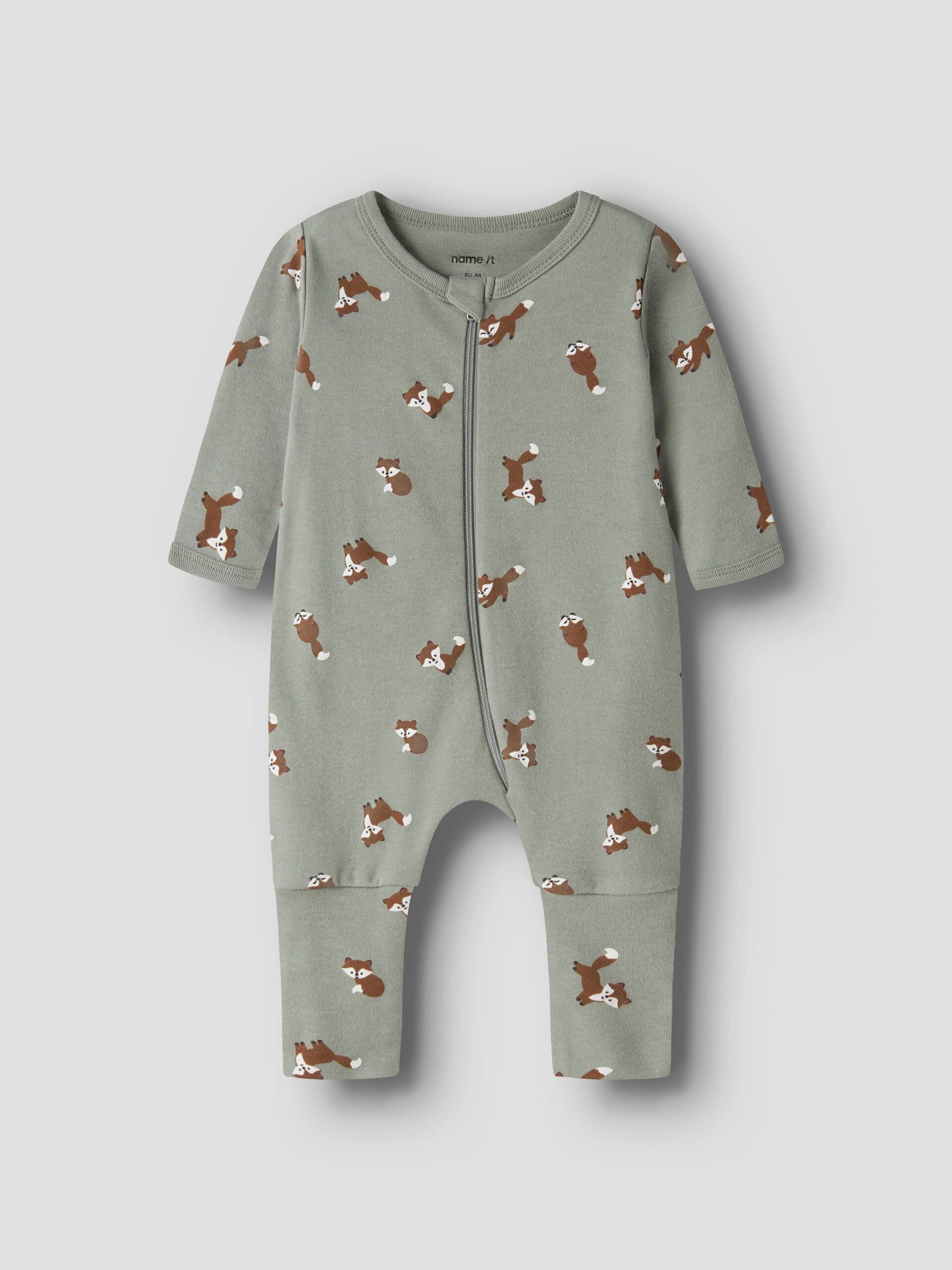 Name It yöasu NBMNIGHTSUIT 2P ZIP FF FOX, vaaleanvihreä