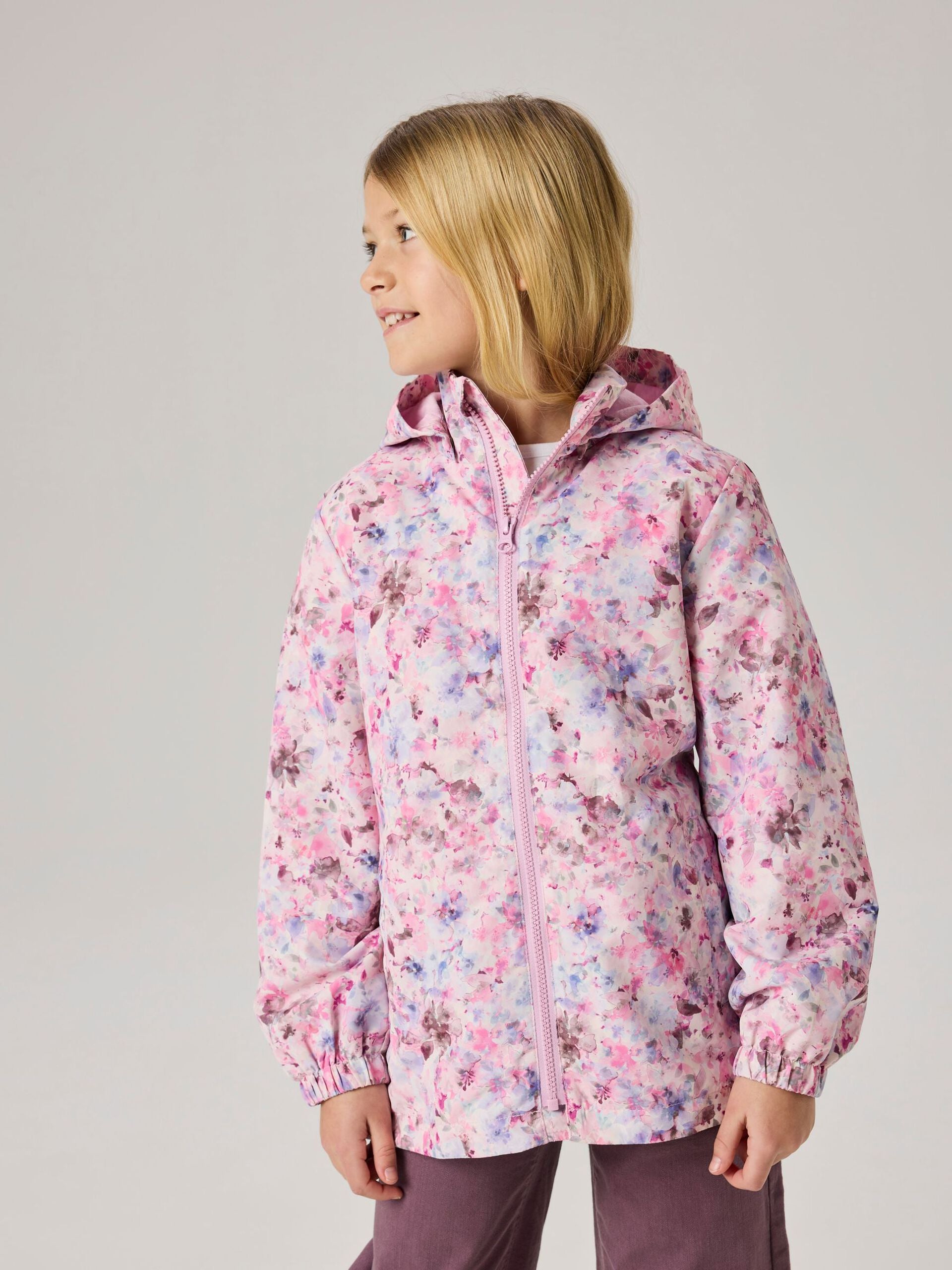 Name It lasten välikausitakki NKFMAXI Jacket LI AOP, vaalea lila