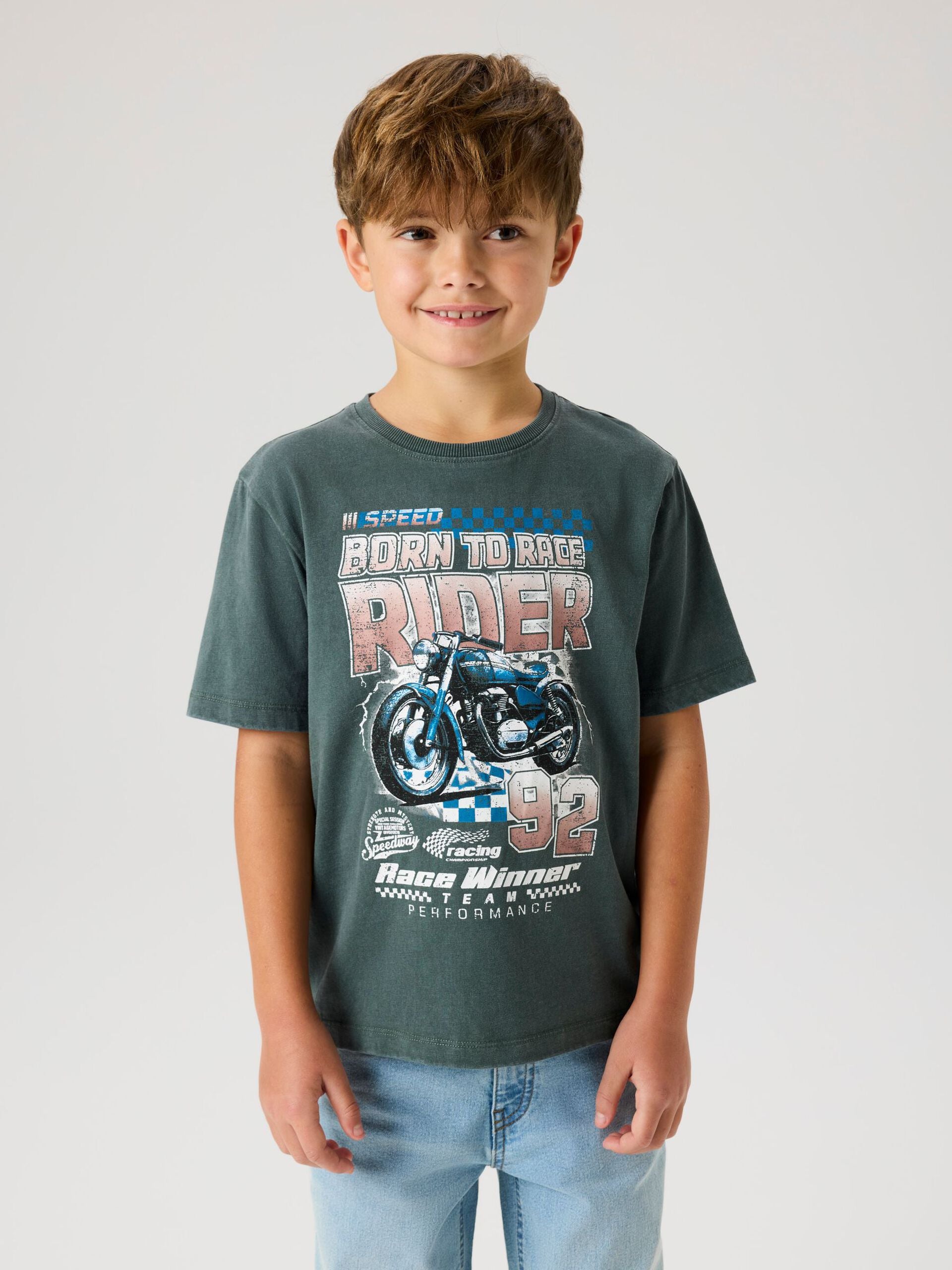 Name It lasten t-paita NKMBANK SS NREG TOP, tummanharmaa