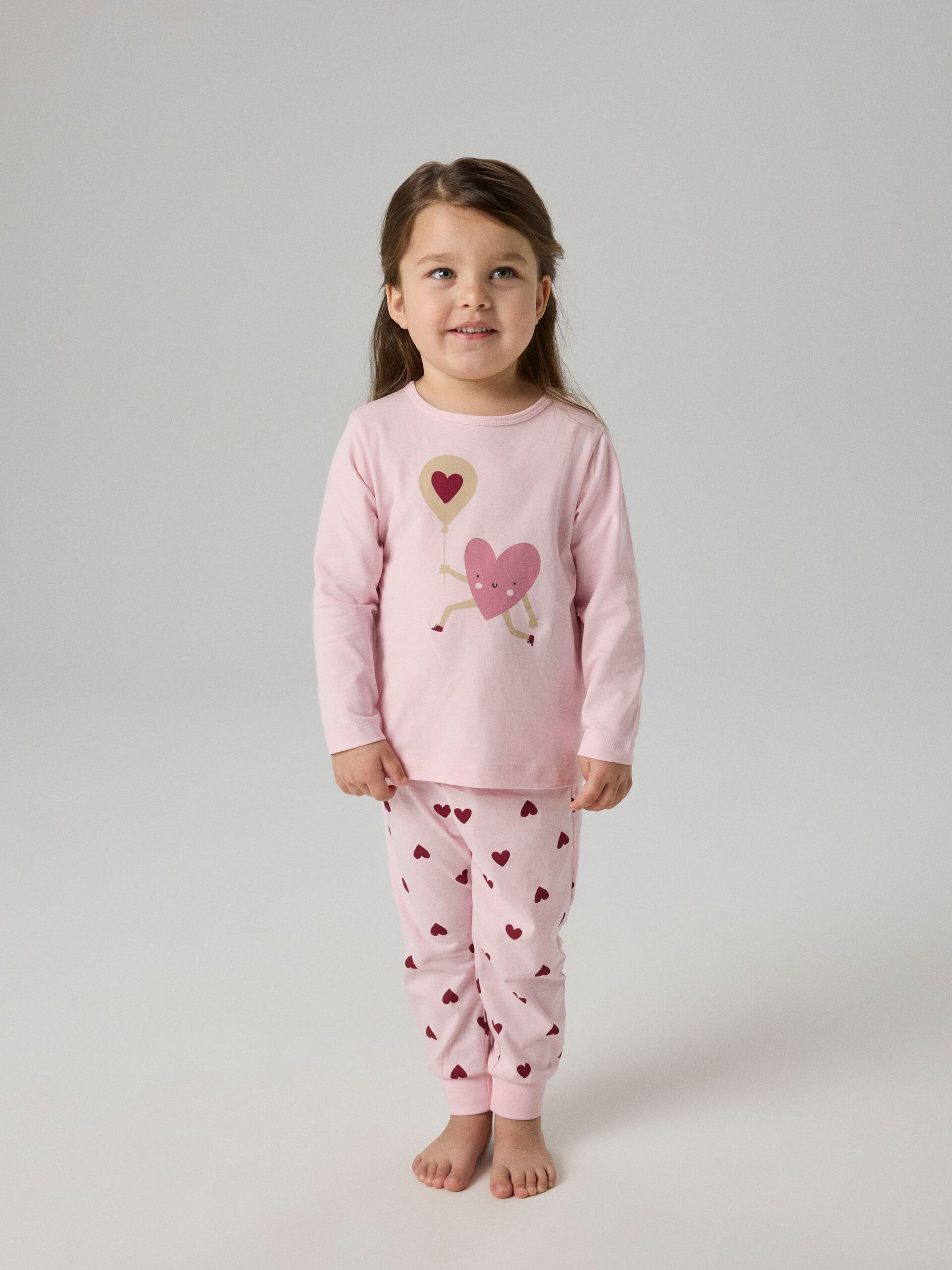 Name It lasten pyjama Cutie Heart, vaaleanpunainen