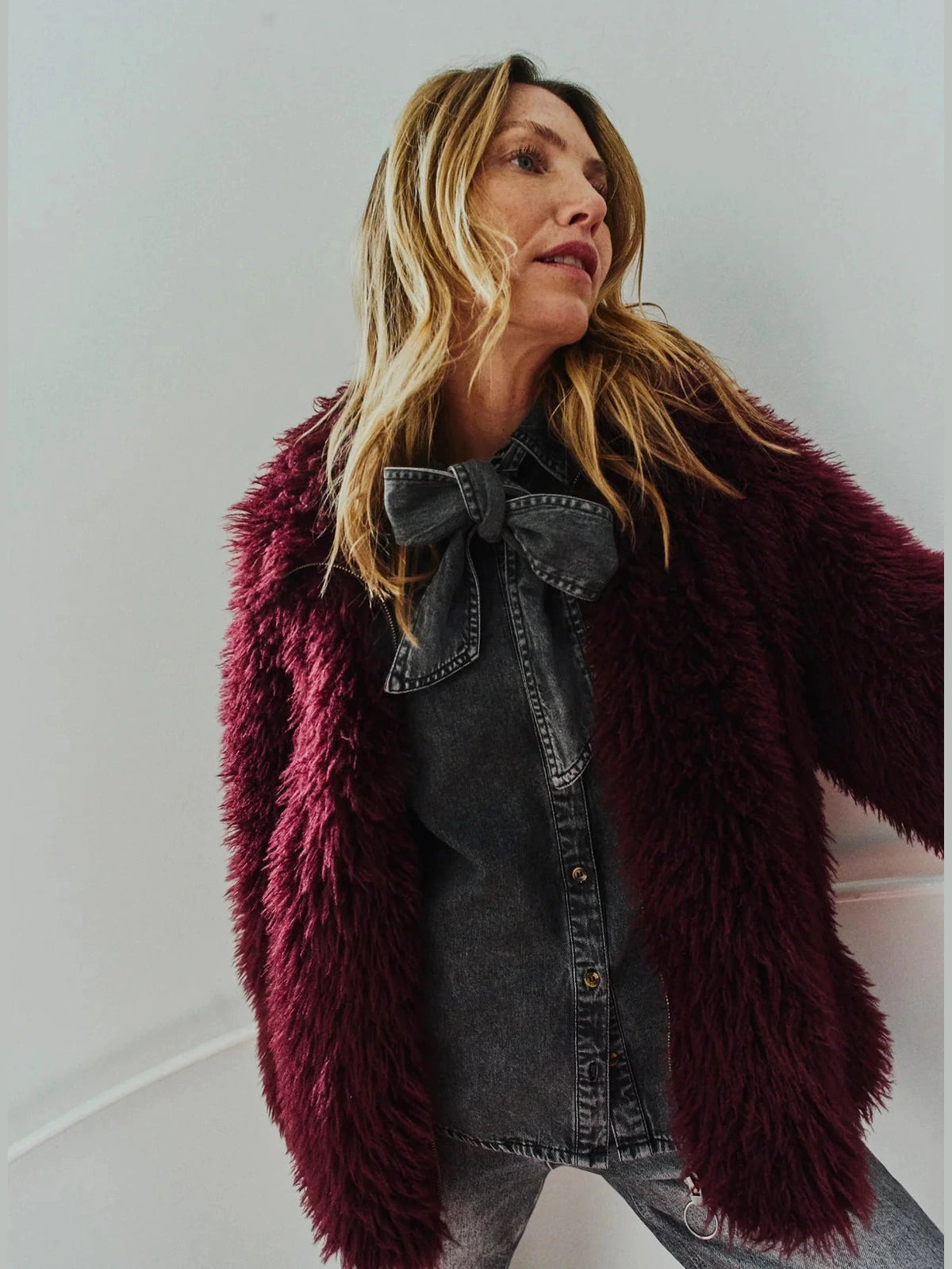 Freequent naisten takki FINE JACKET, viininpunainen