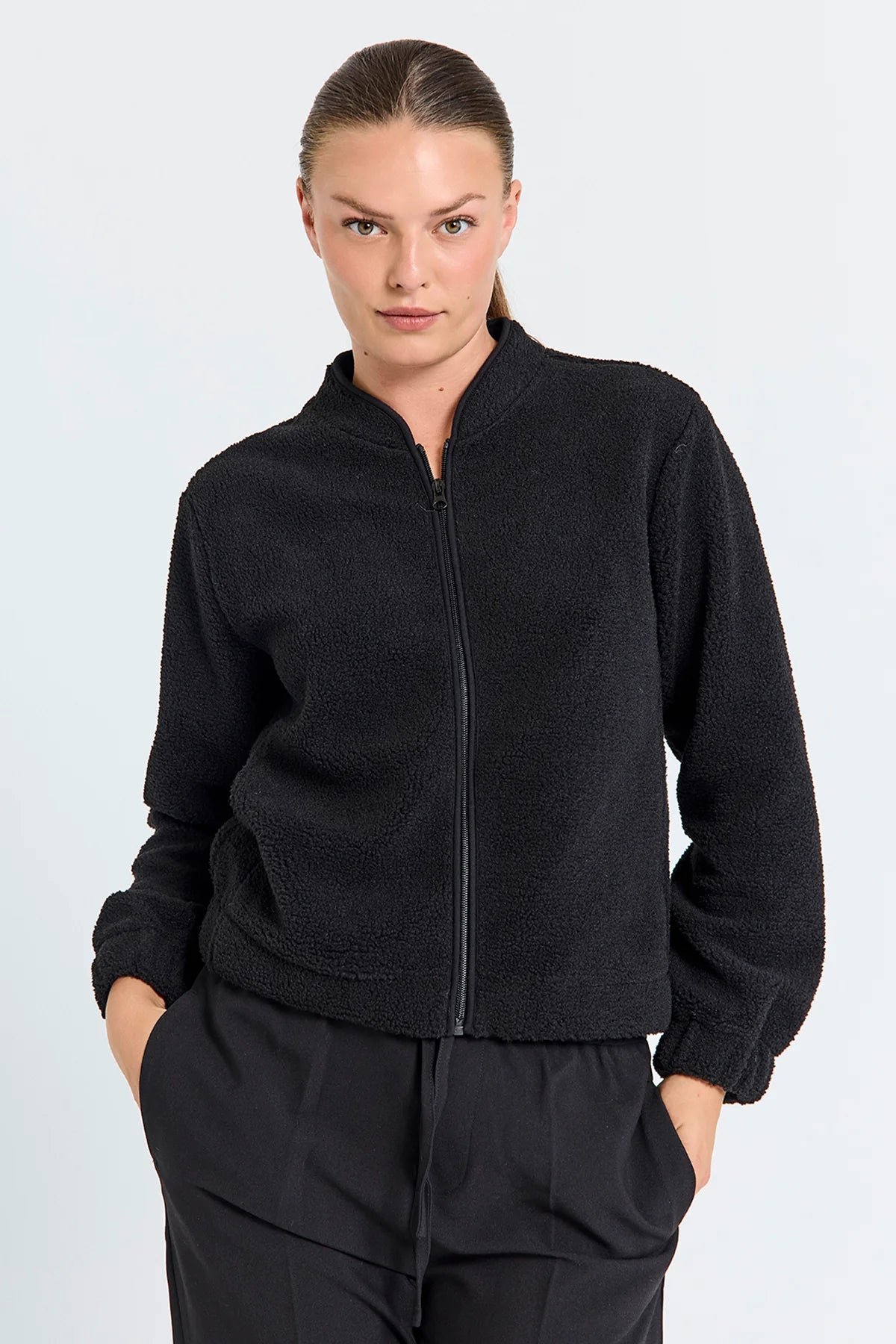 Freequent naisten takki K-TEDDY JACKET, musta