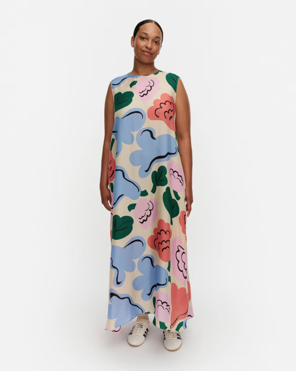 Marimekko naisten midimekko Migot Kukasta Kukkaan, monivärinen kuosi