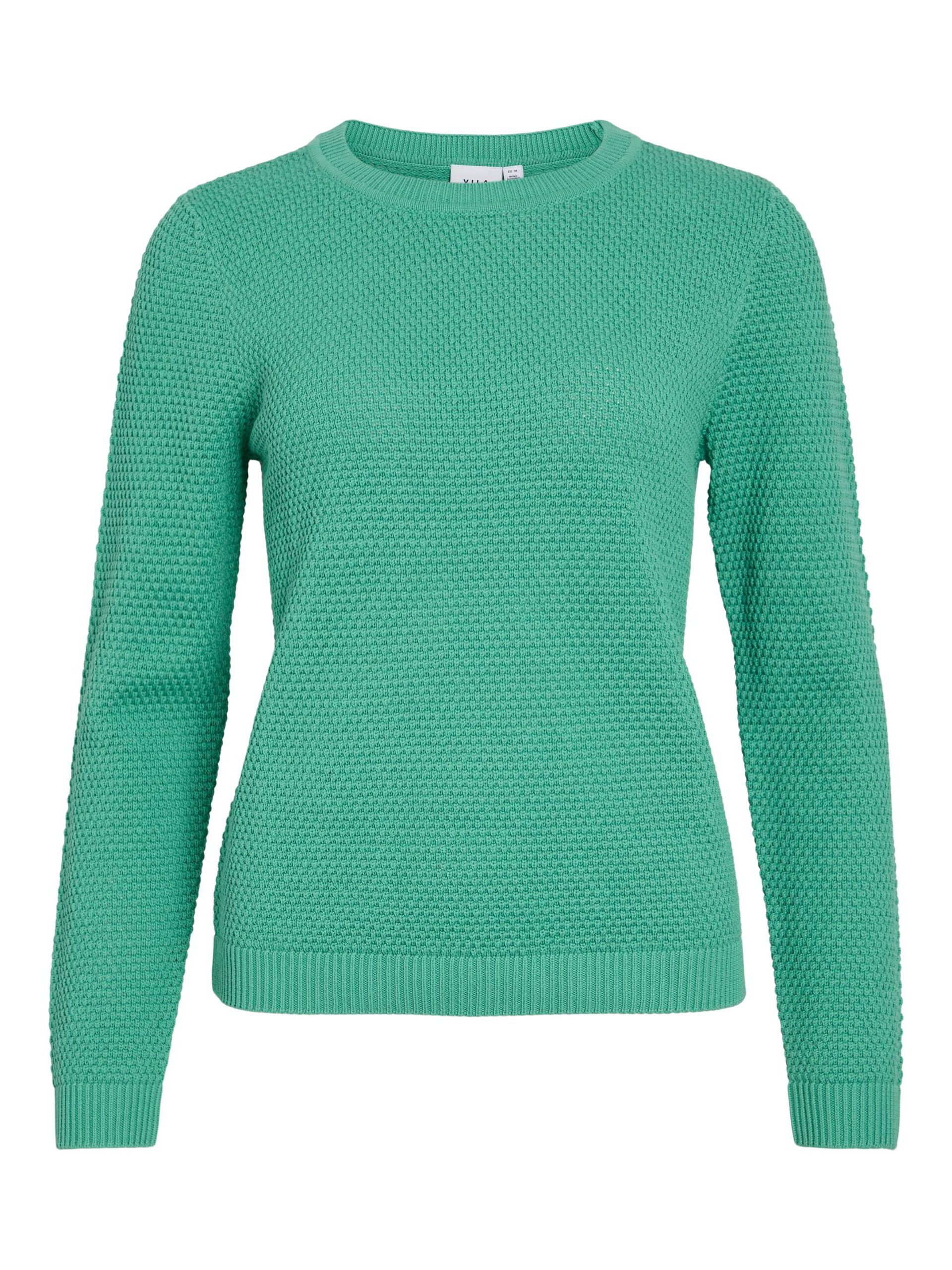 Vila neule, K-VIDALO O-NECK L/S KNIT TOP- NOOS Winter Green