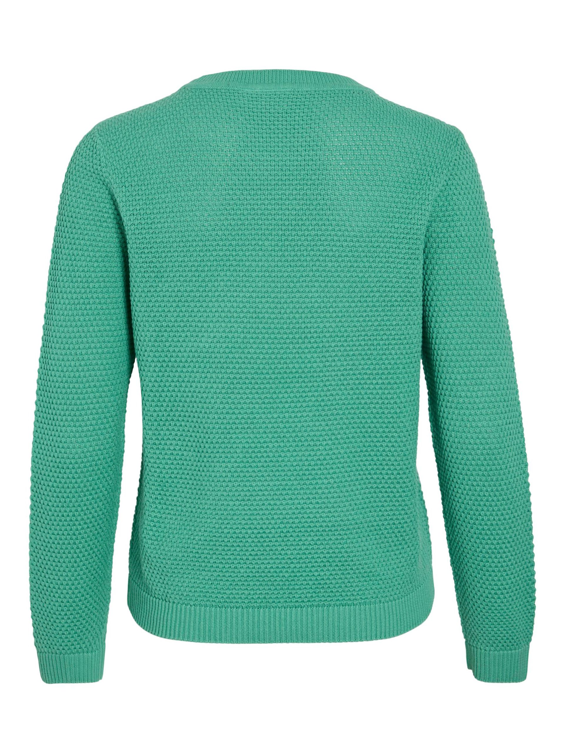 Vila neule, K-VIDALO O-NECK L/S KNIT TOP- NOOS Winter Green