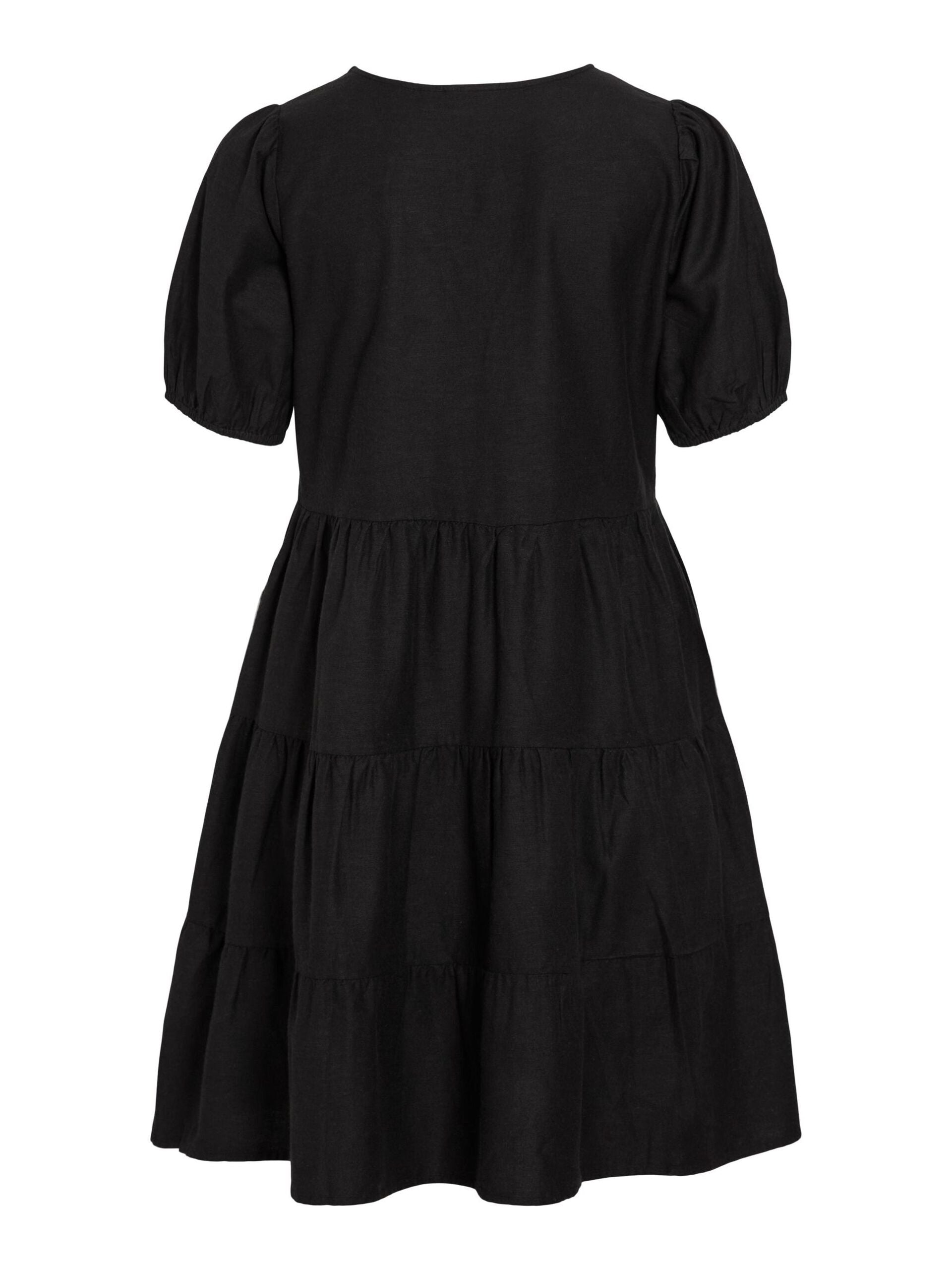 Vila mekko Viprisilla New S/S Short Dress, Black Beauty