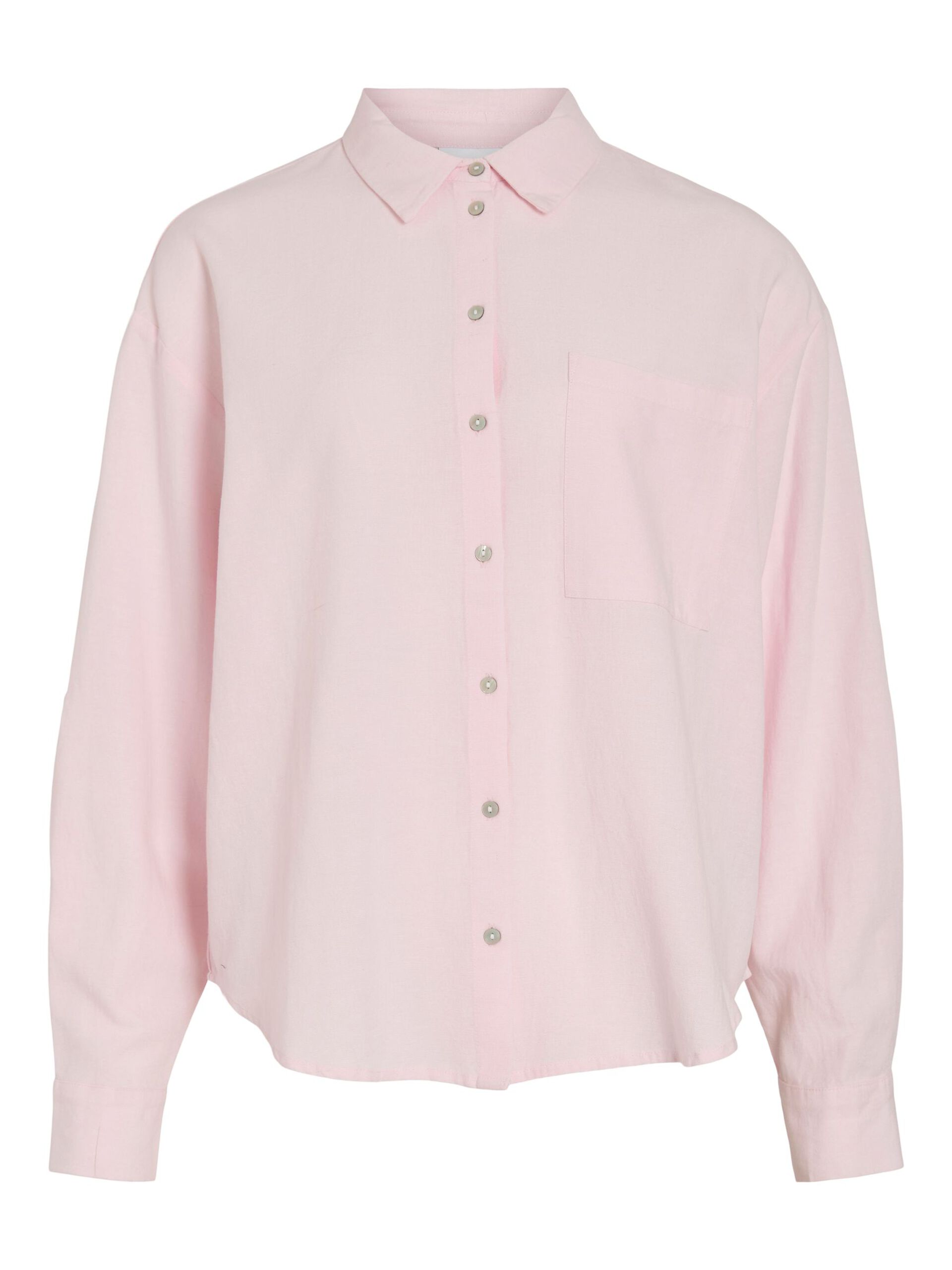 Vila naisten paitapusero VIPRISILLA L/S Loose Shirt, vaaleanpunainen