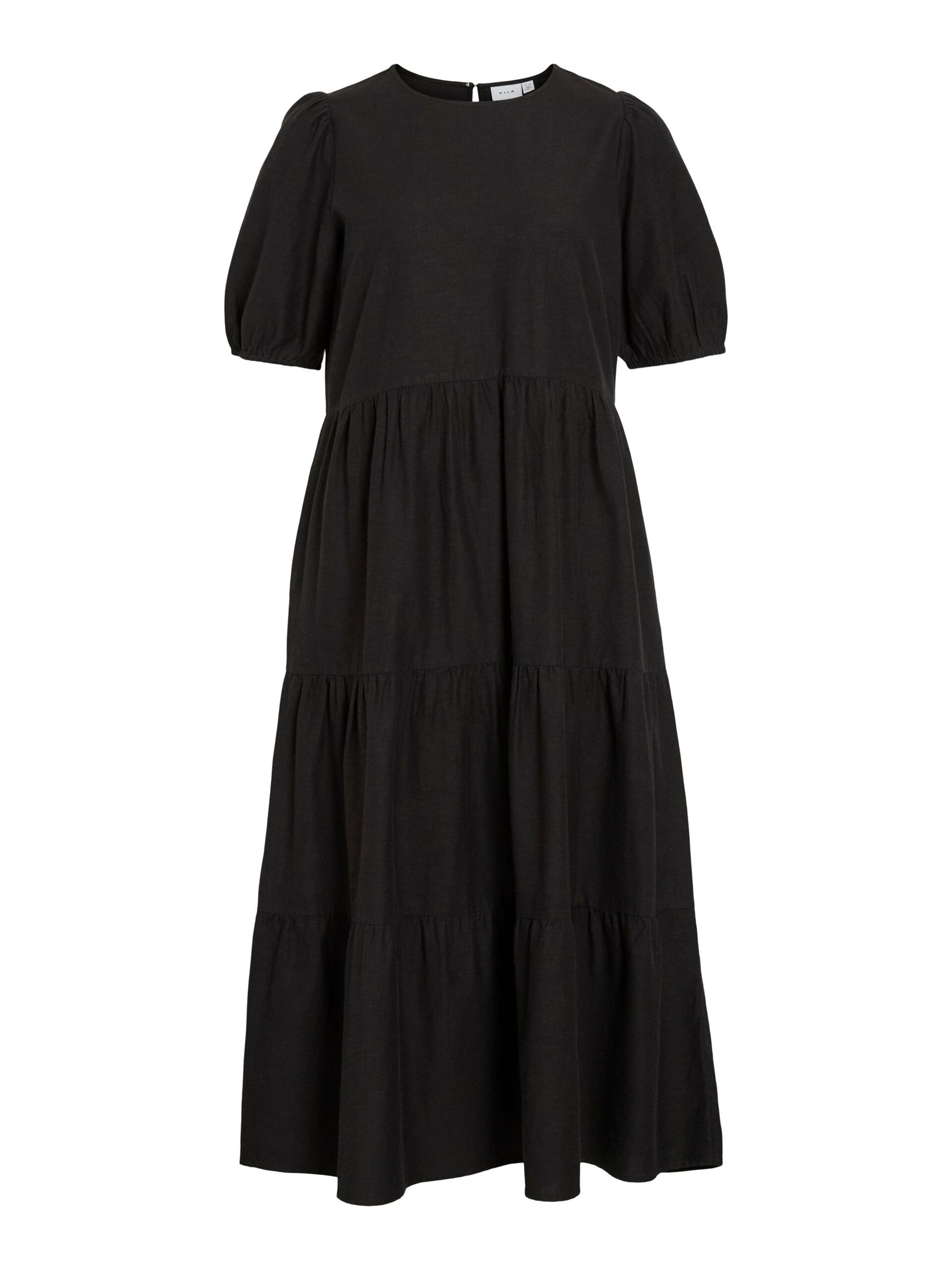 Vila mekko Viprisilla 2/4 O-Neck Midi Dress, Black Beauty