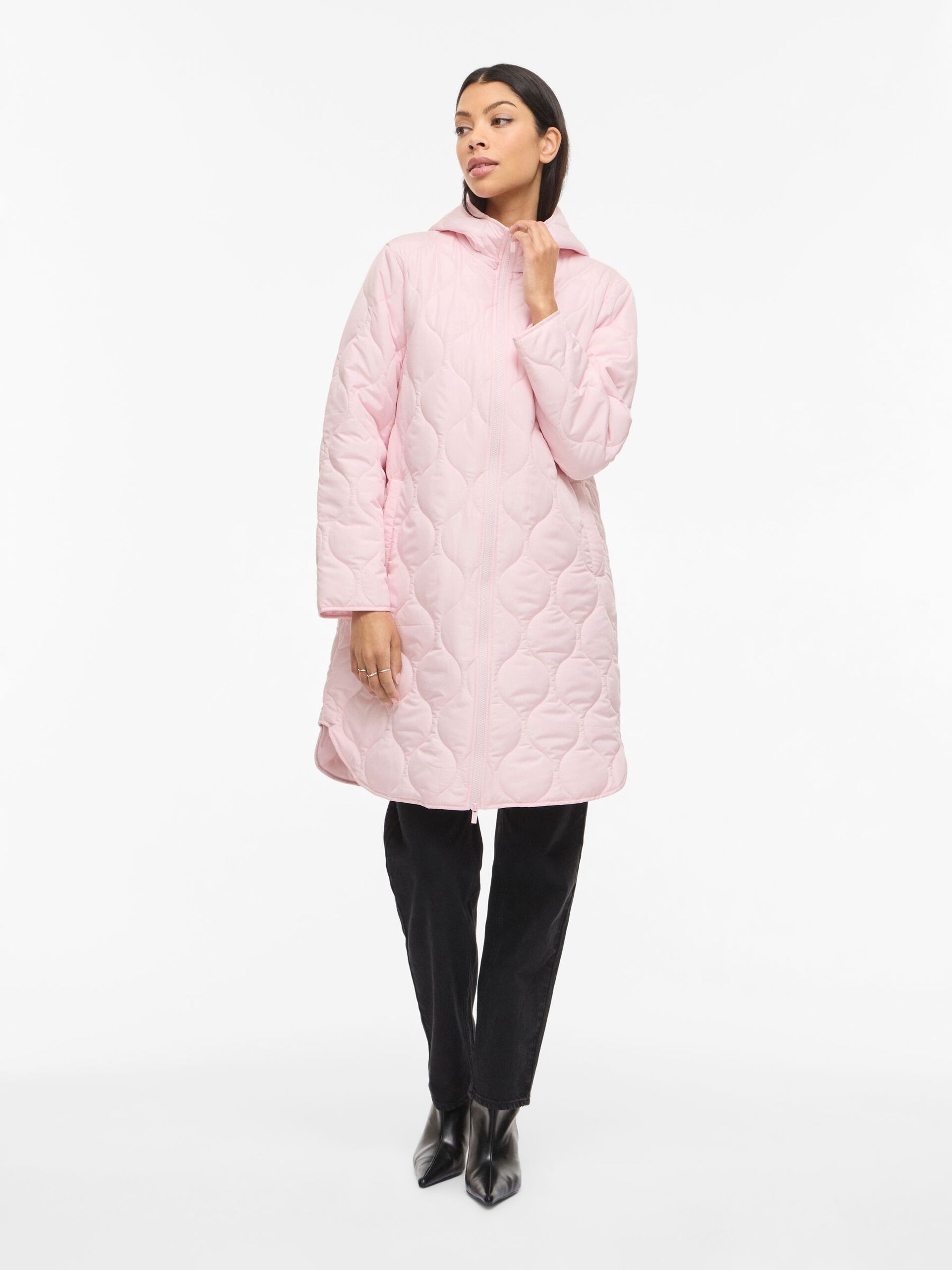 Vila naisten takki VIQUILA L/S Hooded Onion Coat, Ballerina