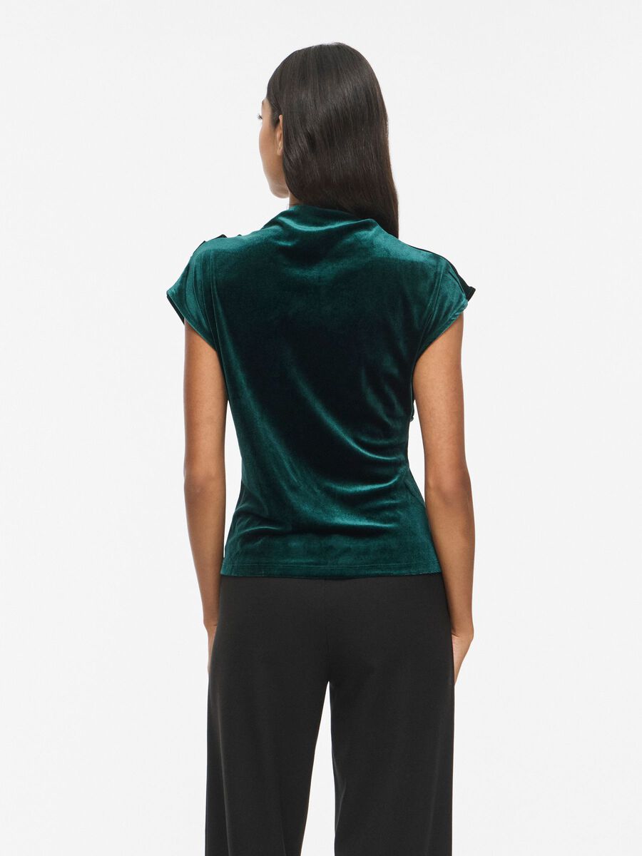 Vila naisten toppi Vilivas High Neck Cap Sleeve Top, Ponderosa Pine