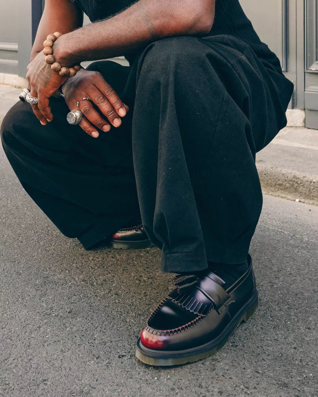 Dr. Martens loaferit Adrian Tassel Loafer Cherry Red Arcadia, viininpunainen