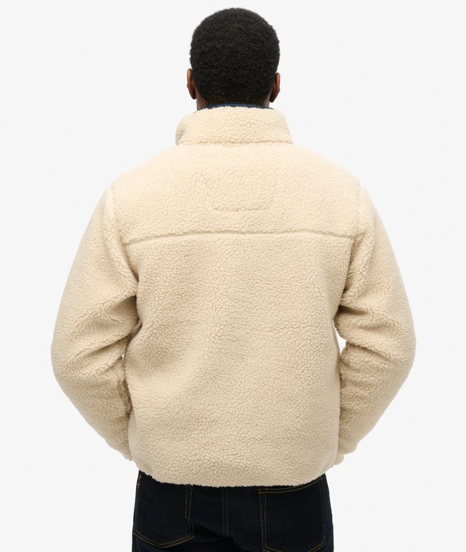 Vintage Retro Full Zip Fleece LUONNONVALKOINEN