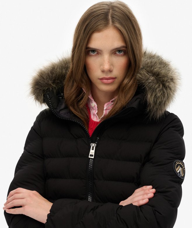 Fuji Faux Fur Hood Padded Jkt MUSTA