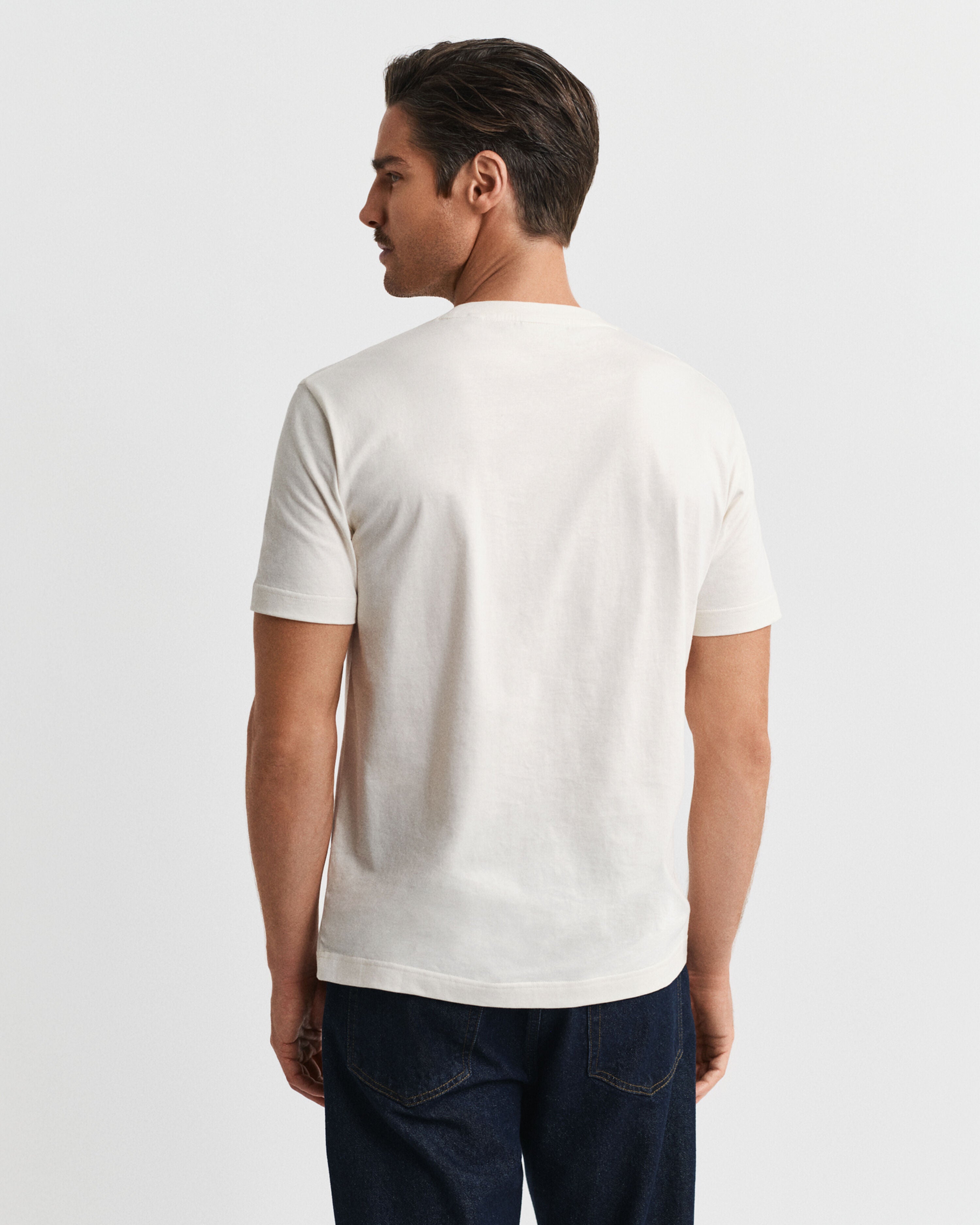 Gant miesten t-paita Graphic SS t-shirt, luonnonvalkoinen