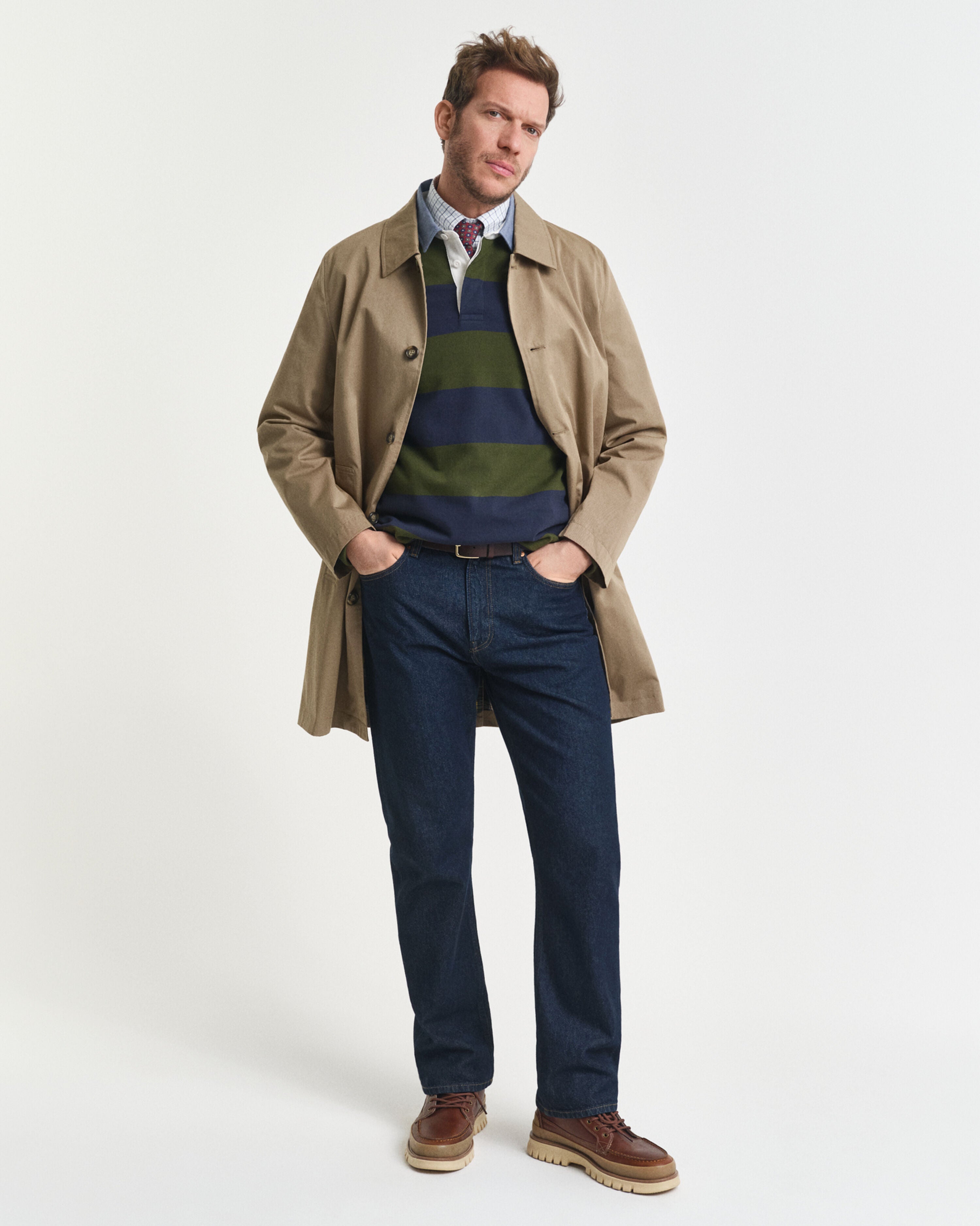 REG CHAMBRAY HEAVY RUGGER RAIDALLINEN VIHREÄ