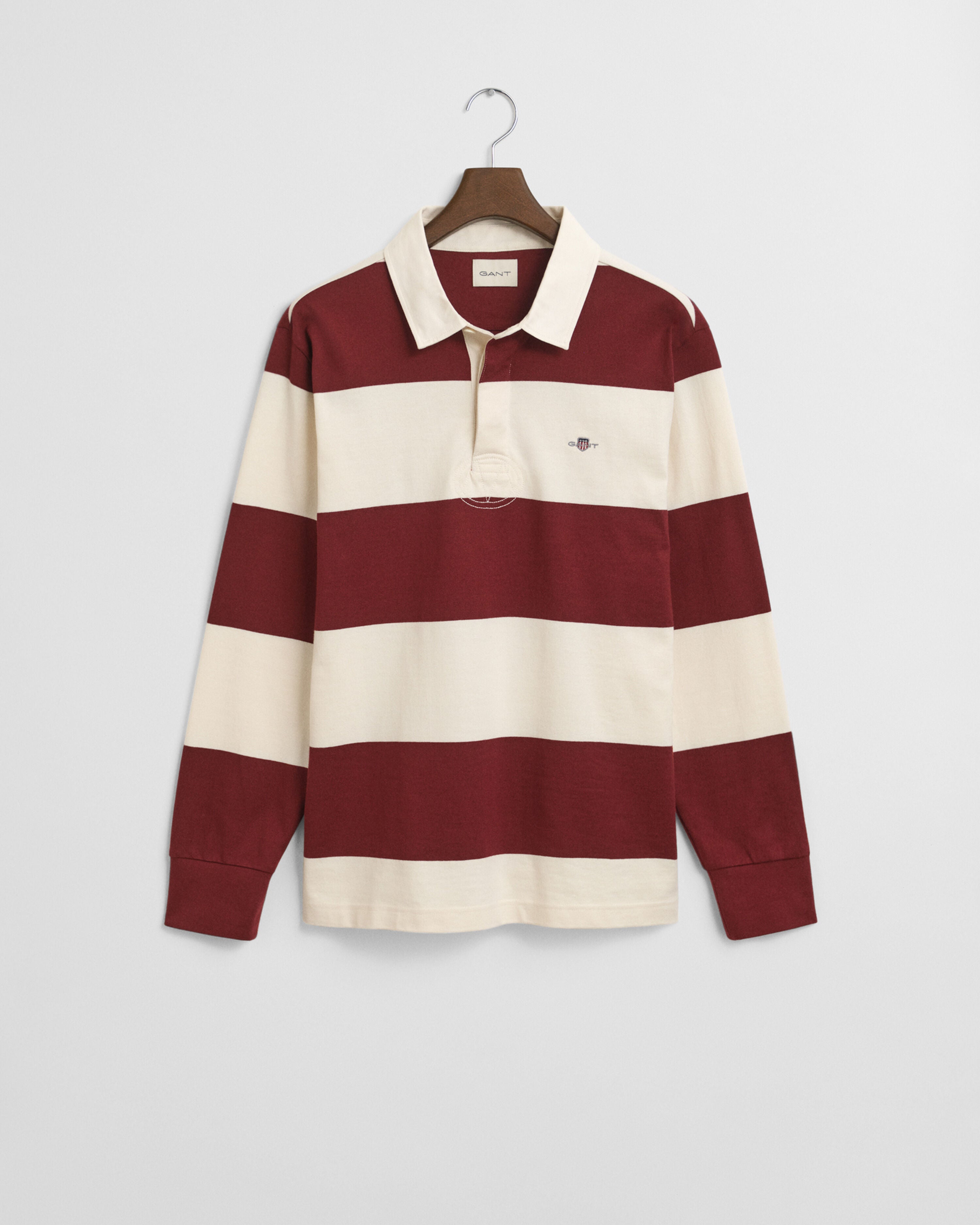 Gant miesten paita Striped Heavy Rugger, viininpunainen
