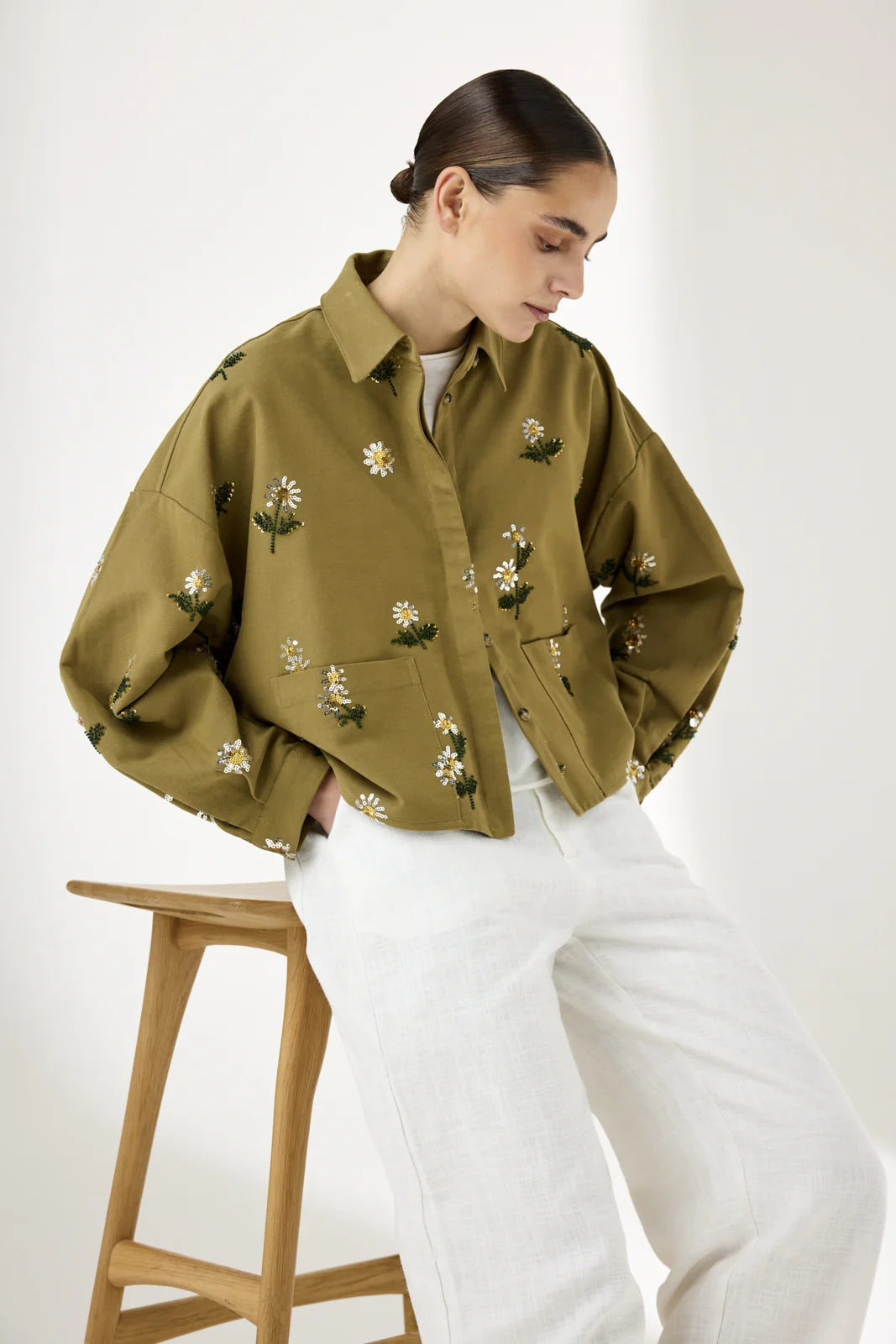 JcSophie naisten paitatakki Laura Jacket, khaki