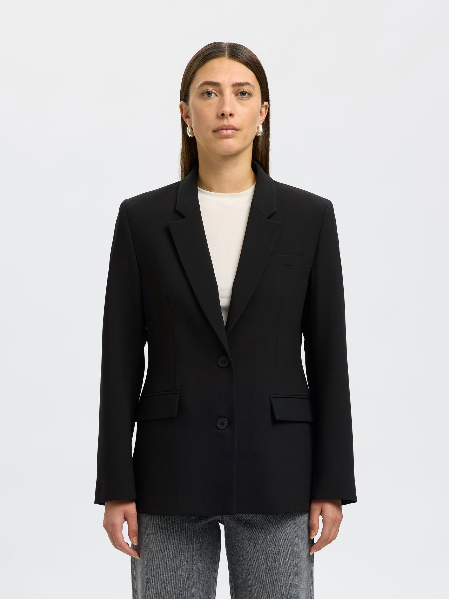 Selected Femme naisten bleiseri Classic Single-Breasted Blazer, musta