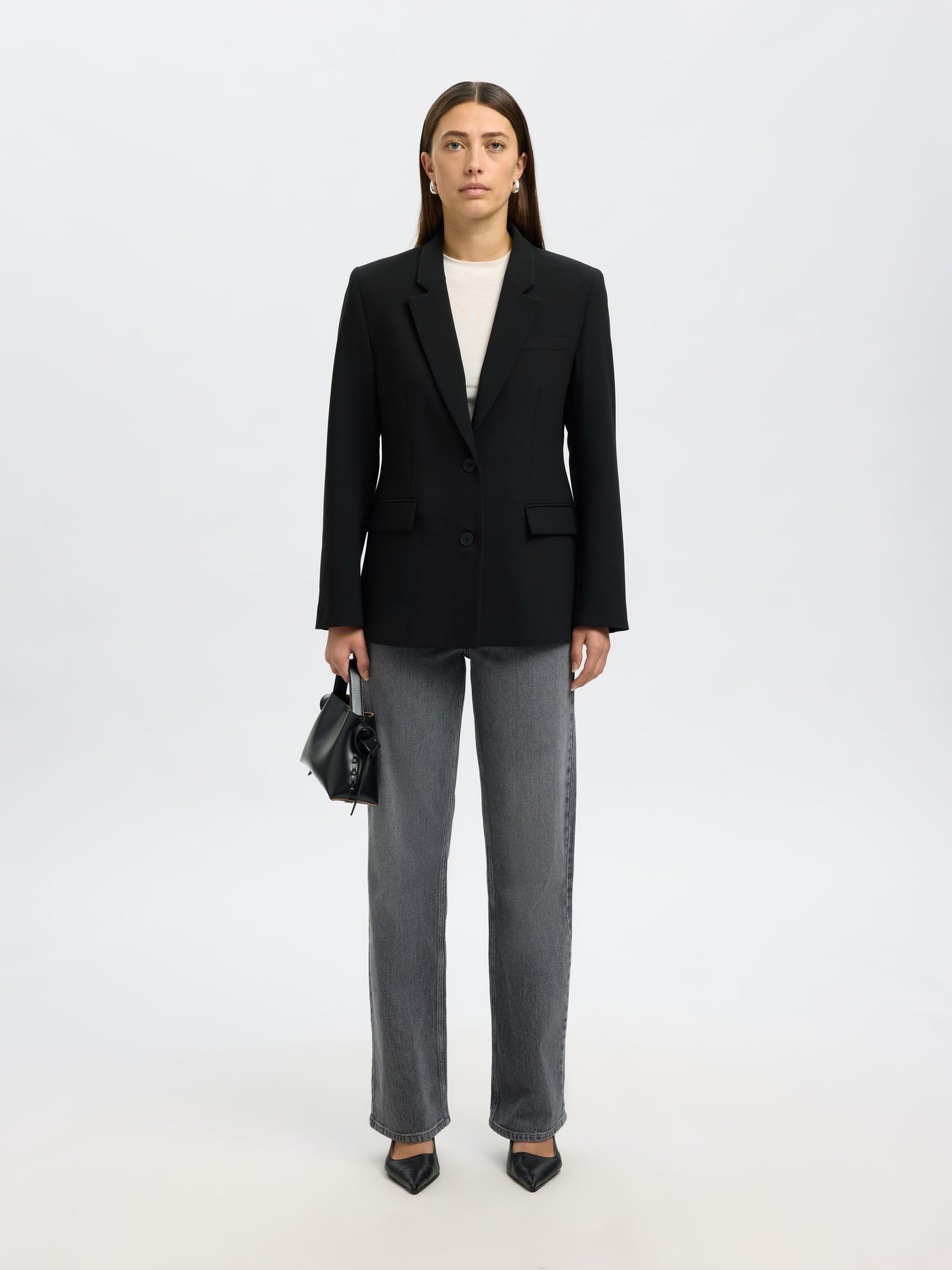 Selected Femme naisten bleiseri Classic Single-Breasted Blazer, musta