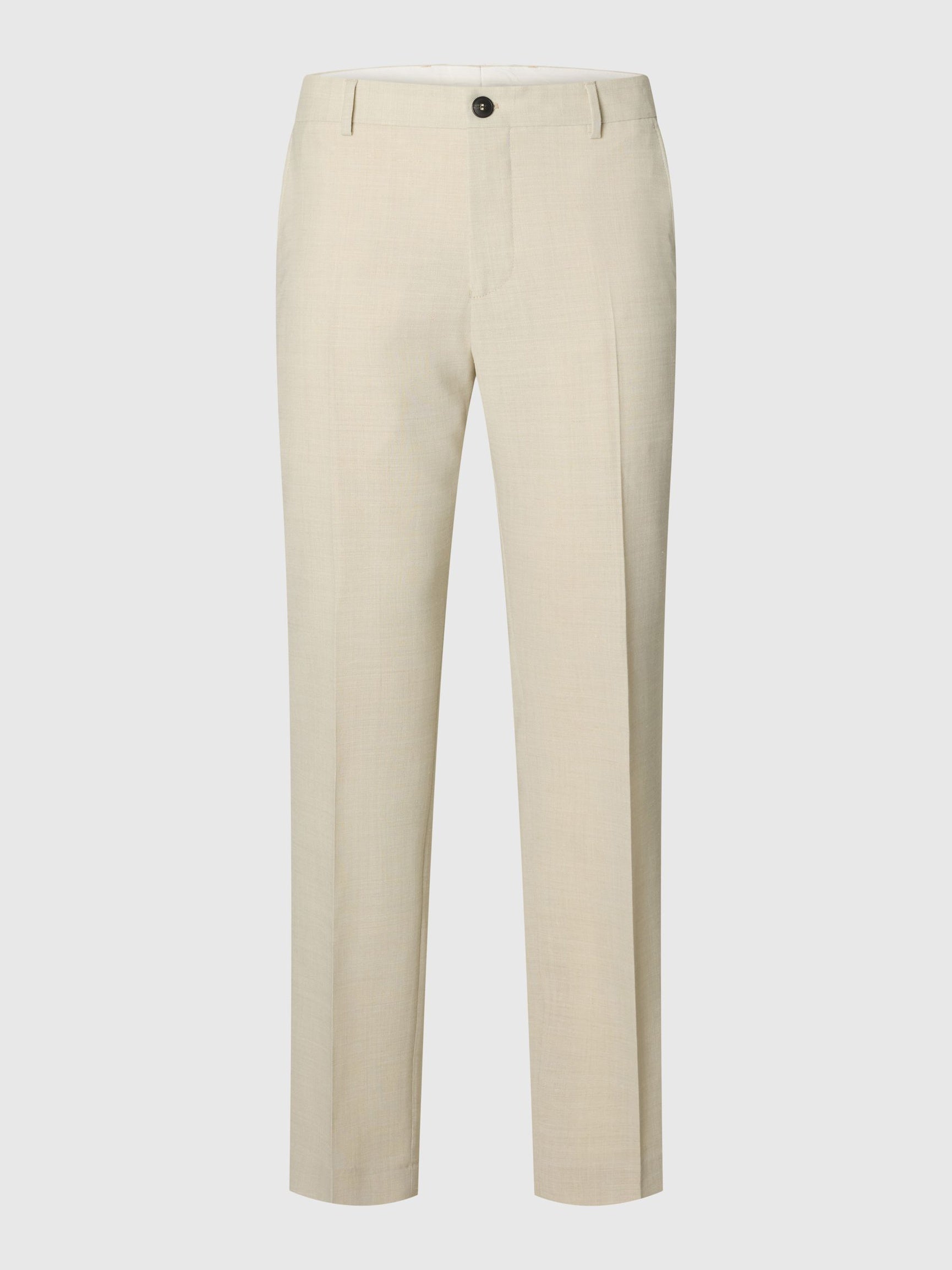 Selected miesten Suorat housut SLHSlim-Oasis Linen, Egret