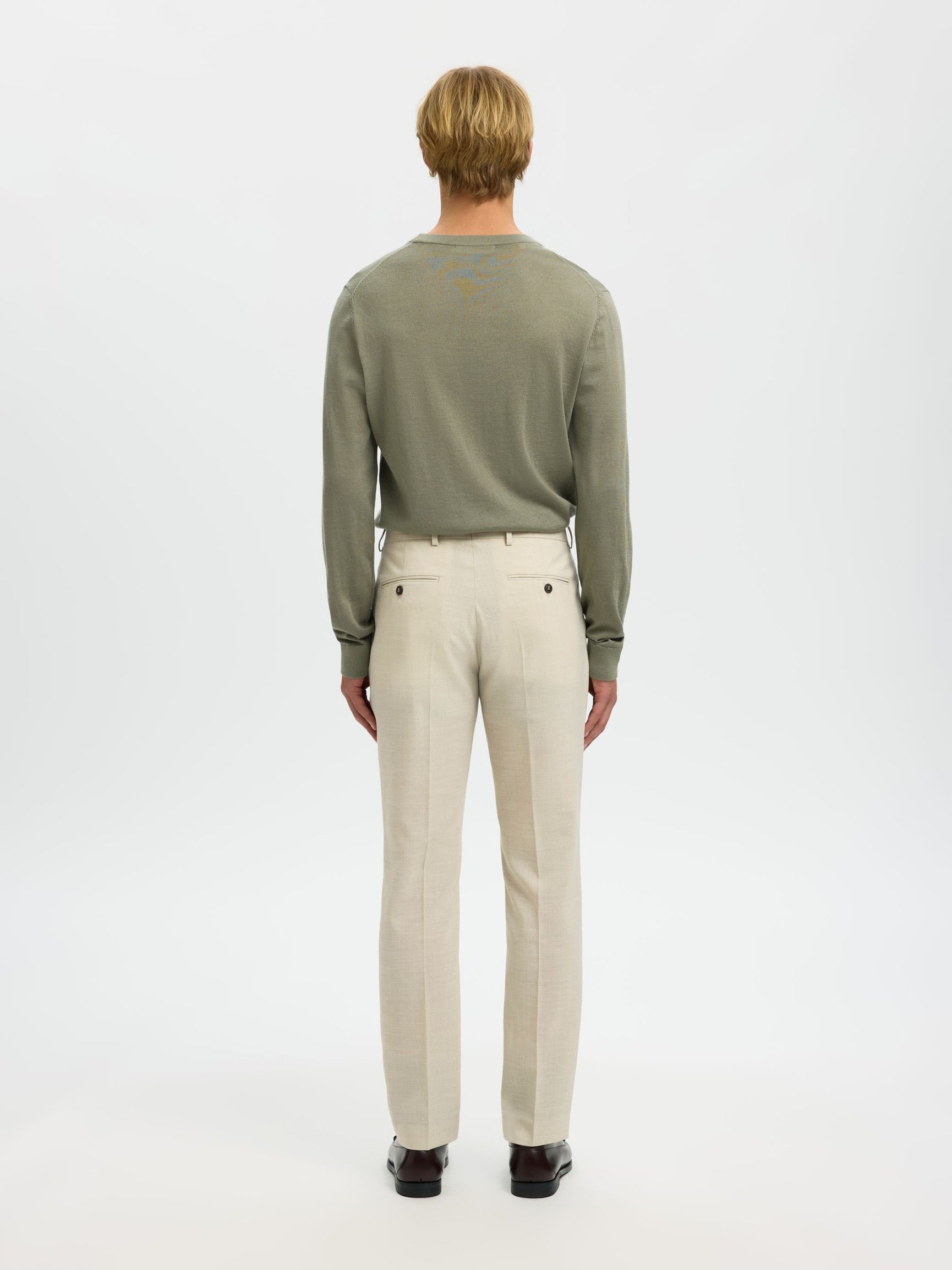 Selected miesten Suorat housut SLHSlim-Oasis Linen, Egret
