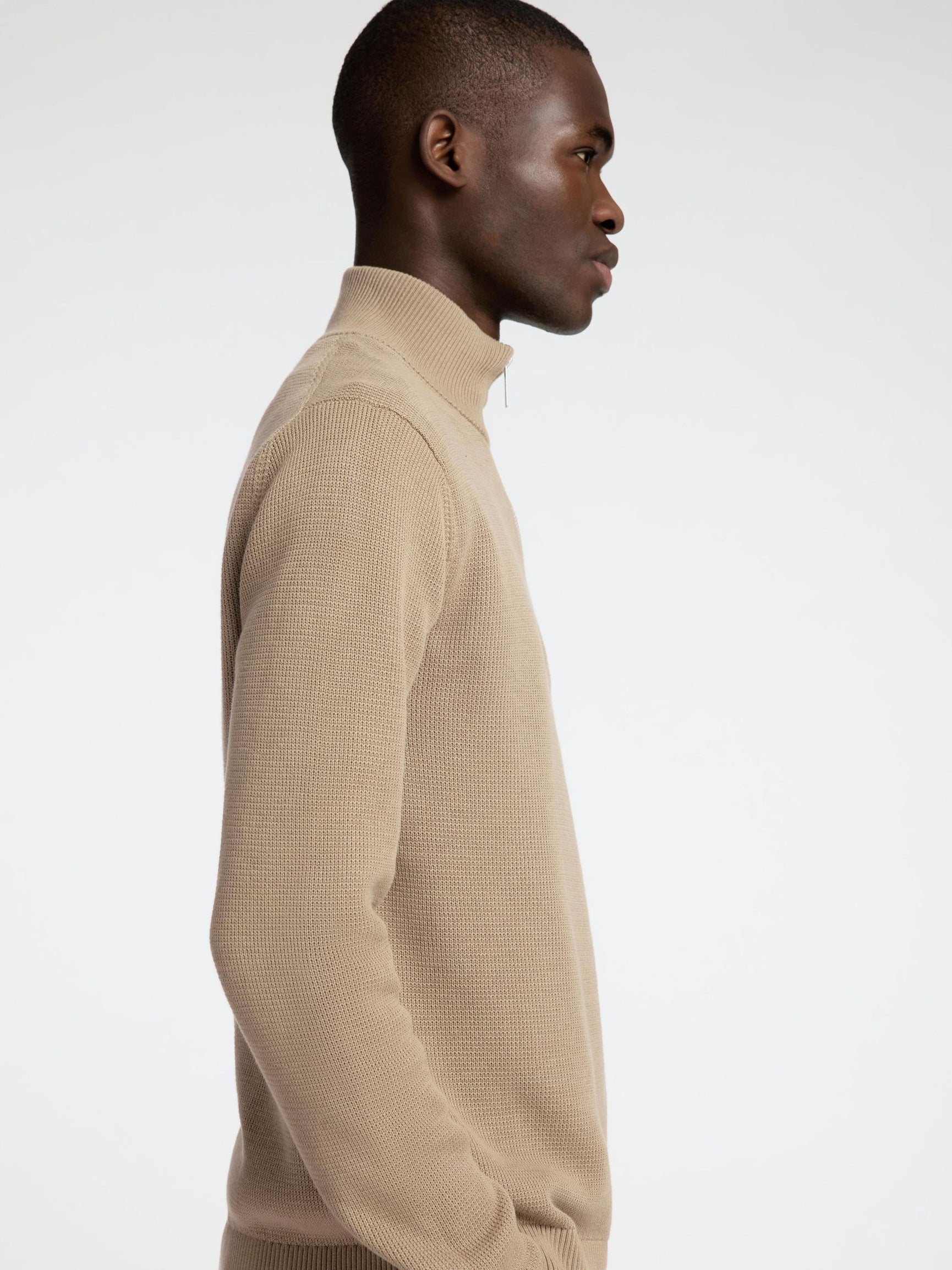 Selected Miesten Neulepusero DANE LS KNIT STRUCTURE HALF ZIP, Kelp