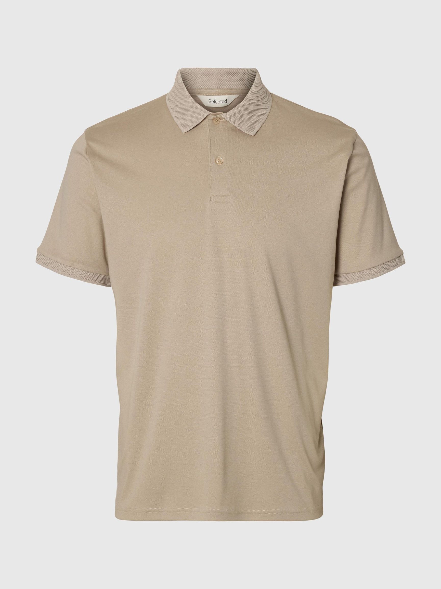 Selected miesten pikeepaita SLHFAVE Button Ss Polo Noos, Oatmeal