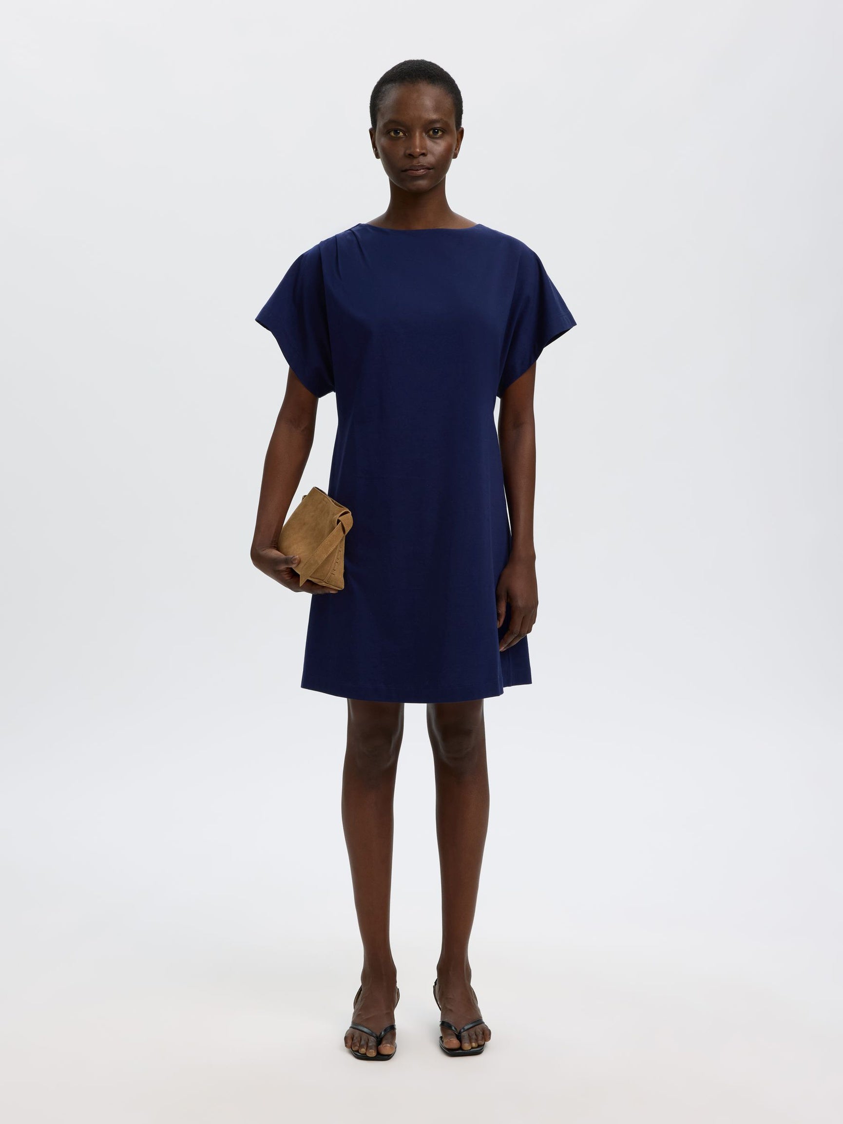 Selected Femme mekko Slfcalli SS Short Dress, Ocean Cavern